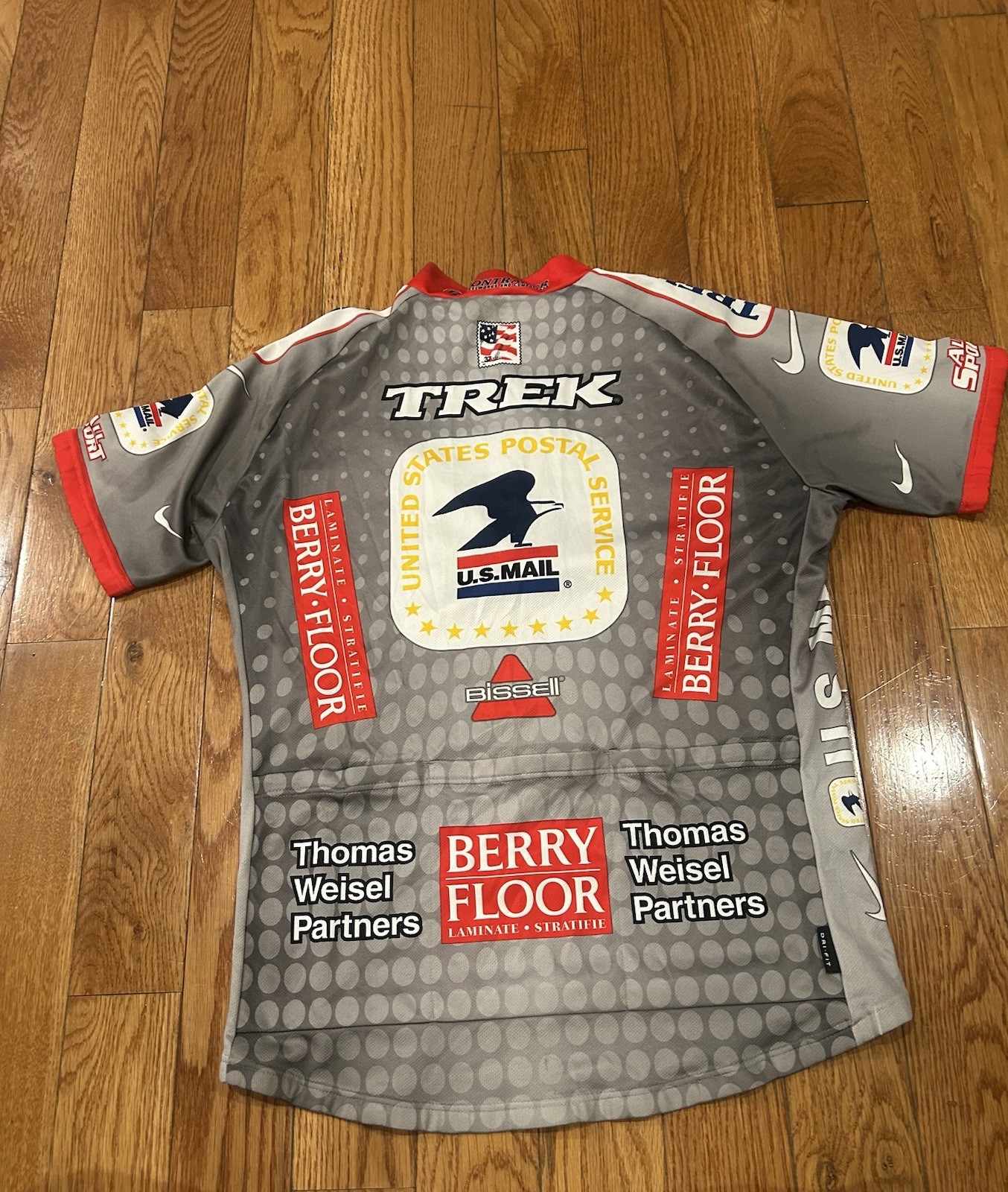 Nike US Postal Service Cycling Jersey Mens L Vintage USPS Trek Berry Floor
