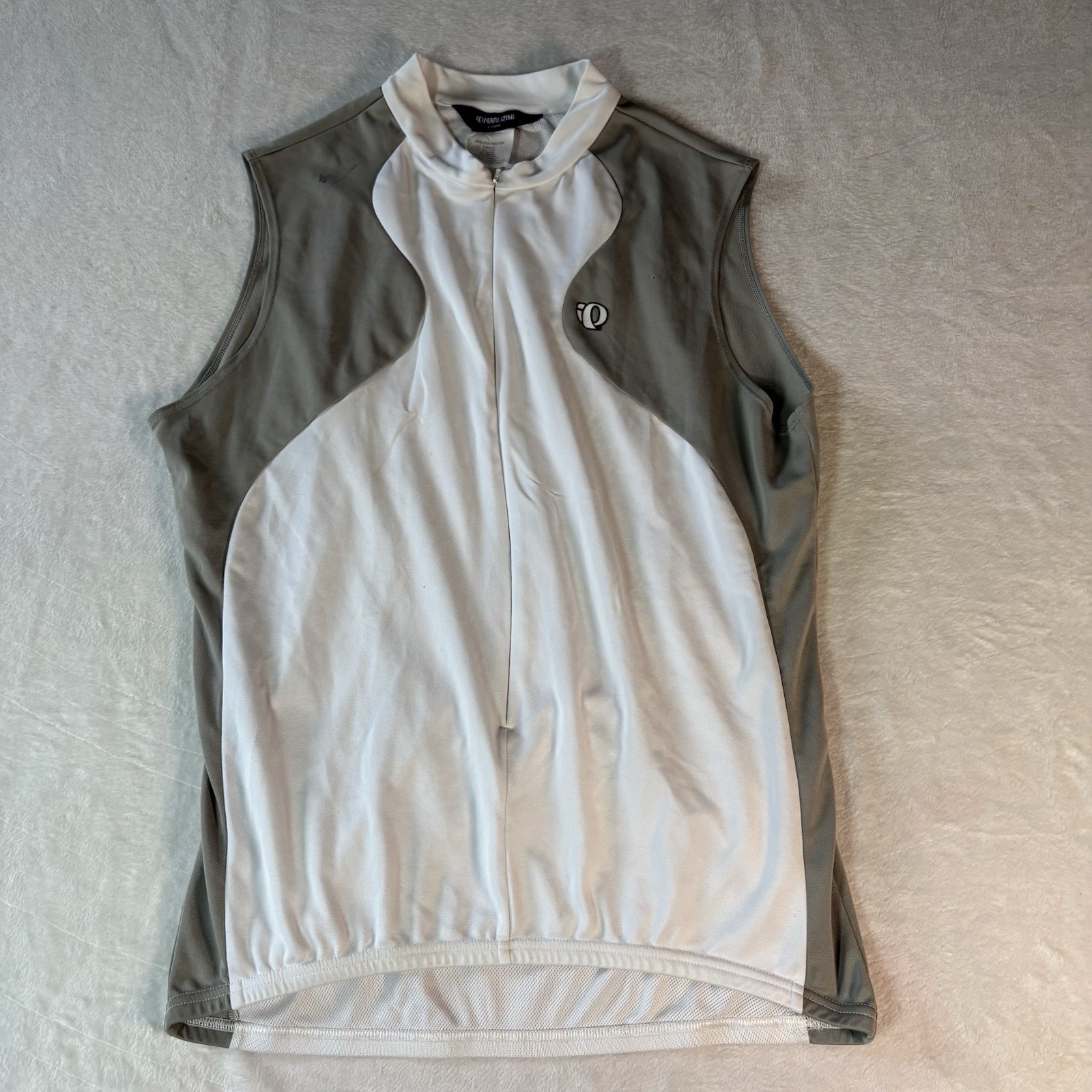 Pearl Izumi Men’s Vintage Sleeveless Cycling Jersey Size XL White / Gray Mesh