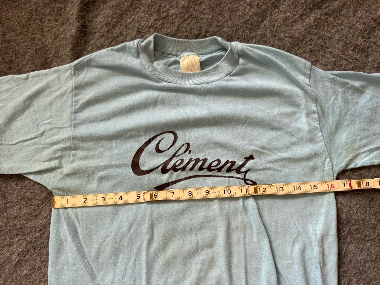 Vtg Rare 70s Clement Cycling T Shirt Blue Tee size M, Single Stitch
