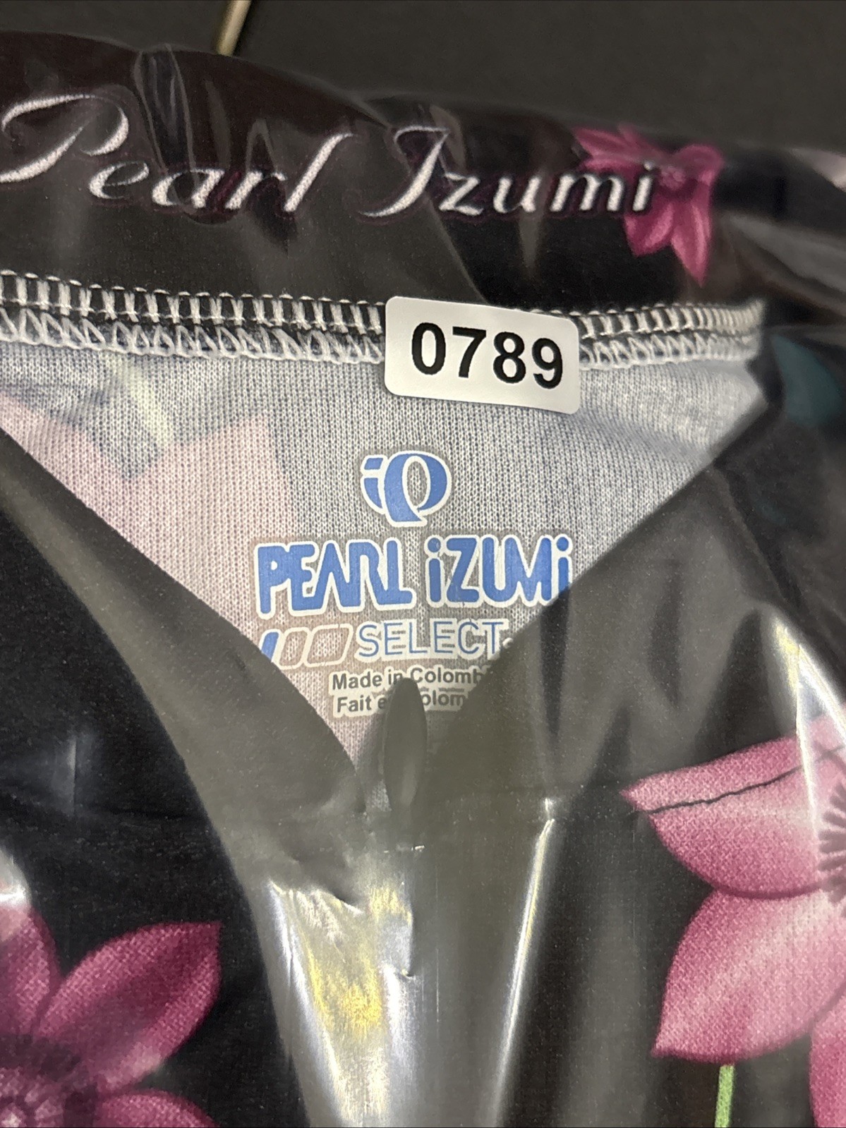 PEARL IZUMI Sz Small Cycling Shirt Sleeveless Black Floral Print 3/4 Zipper