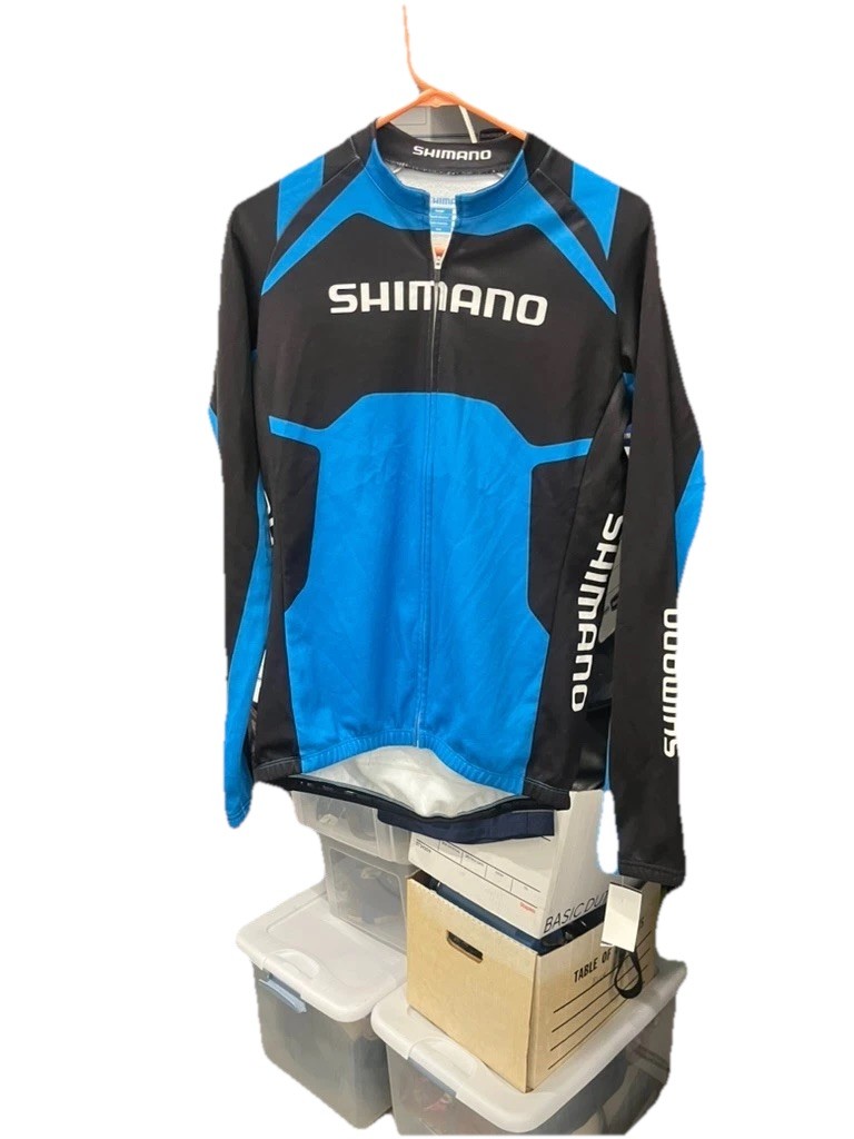 shimano long sleeve cycling jersey mens medium