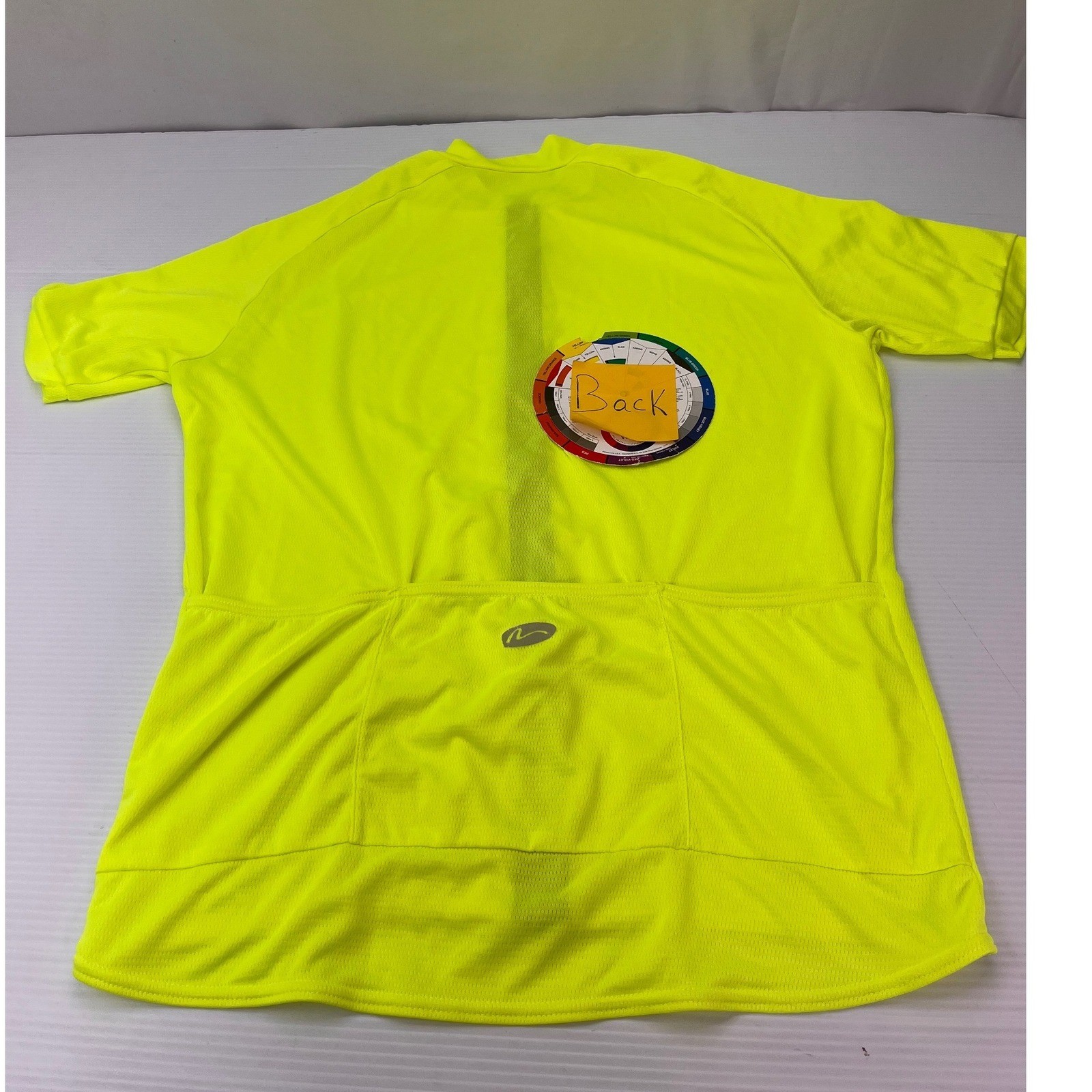 Unbranded Cycling Jersey Mens XL Neon Yellow Full Zip Short Sleeve Mesh