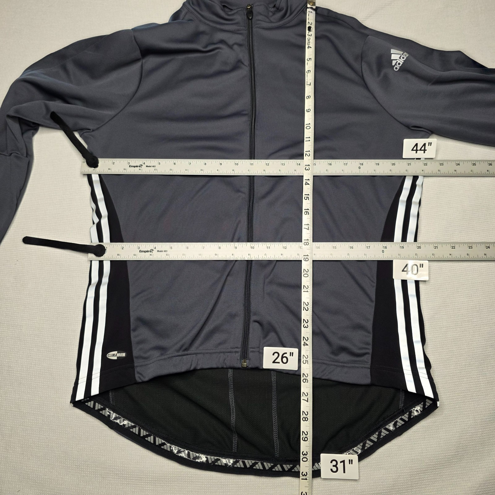 Adidas adiStar Men’s Cycling Jersey LS XL Gray Black ClimaWarm NWT