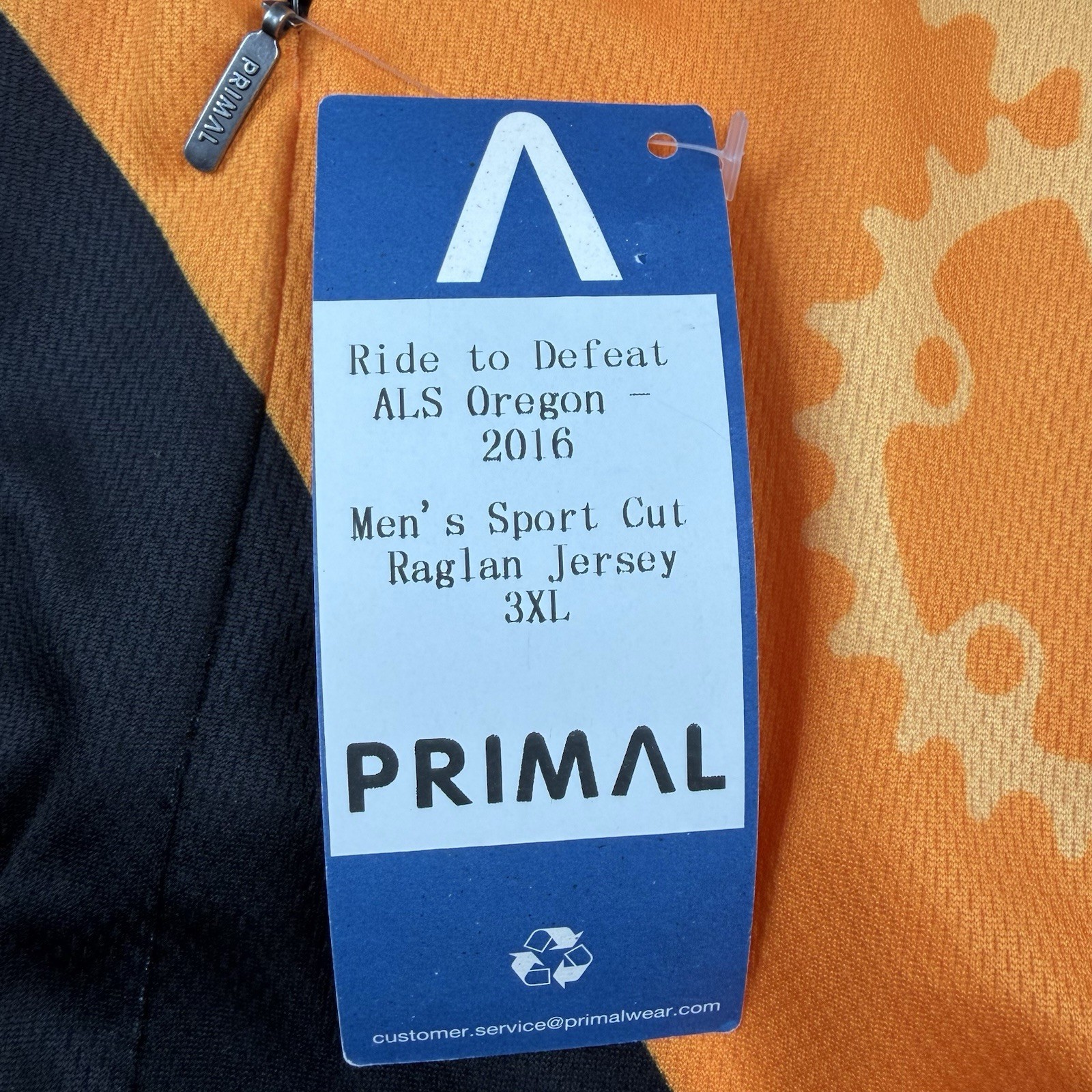 PRIMAL HAPPY TRAILS CYCLING Men’s Sport Cut Raglan Jersey Size 3XL Oregon NWT