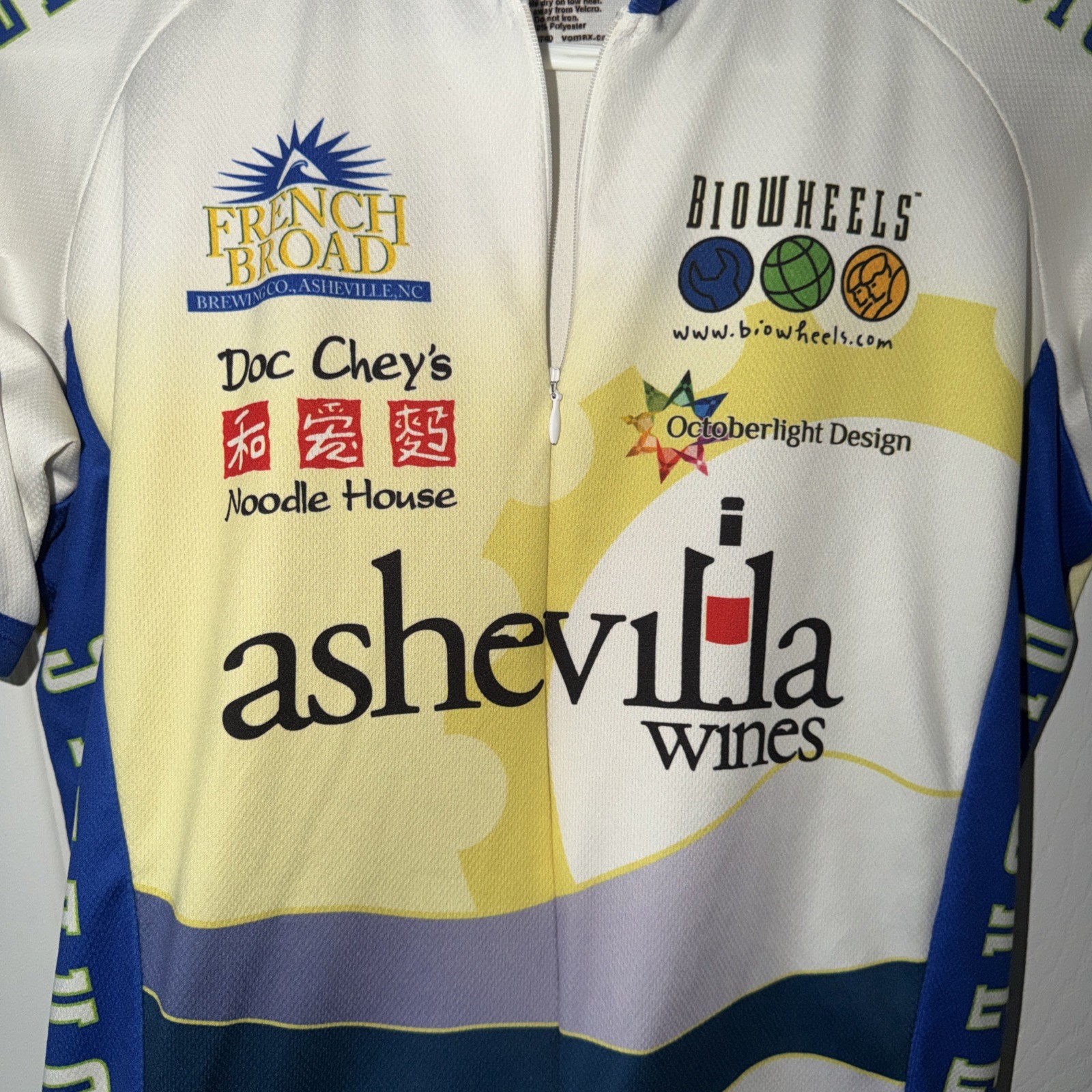VOmax Unisex 3/4 Zip Short Sleeve Cycling Jersey w/Back Pockets Size Small