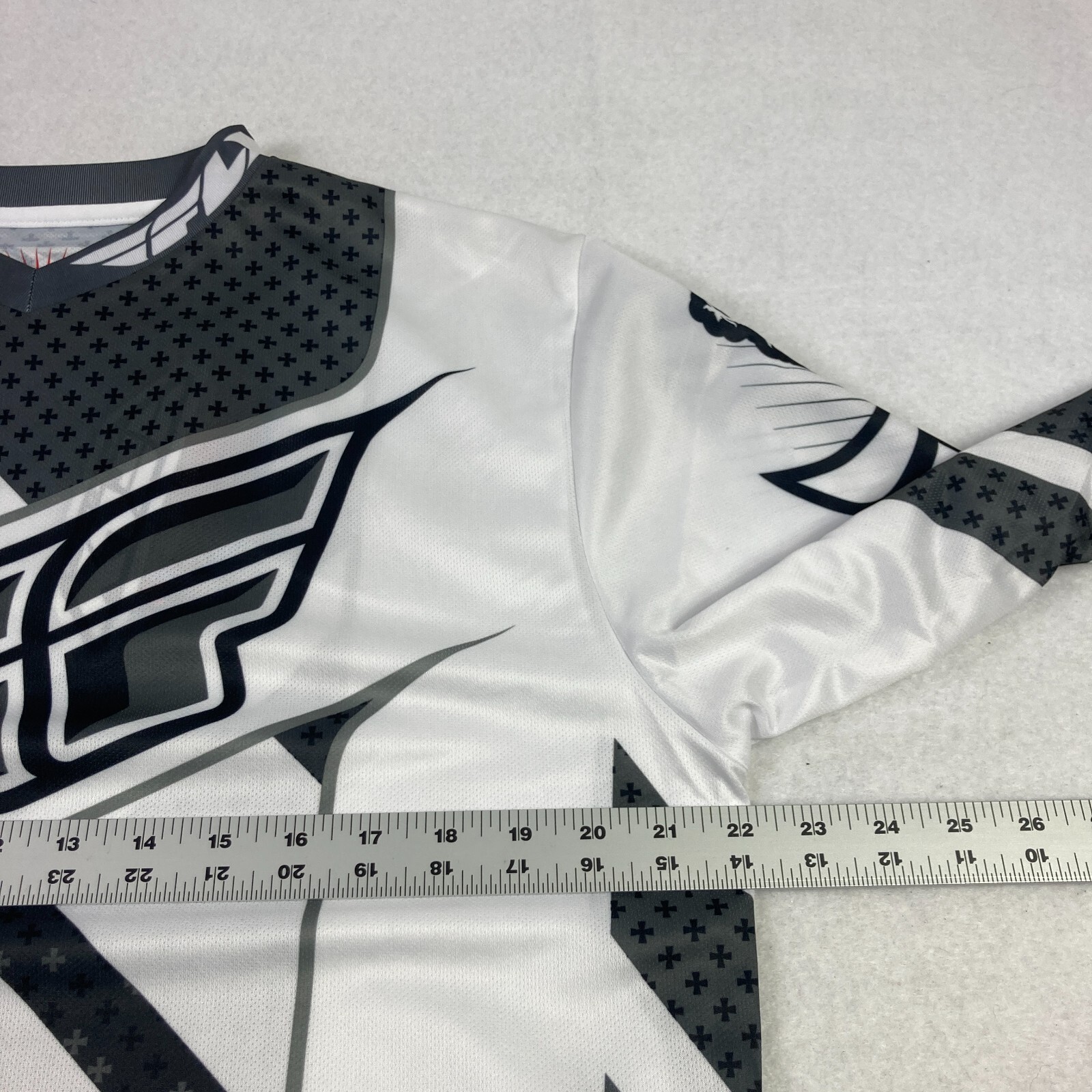 FLY RACING F-16 Cycling Jersey Mens Small Black White Logo Motocross Off Road