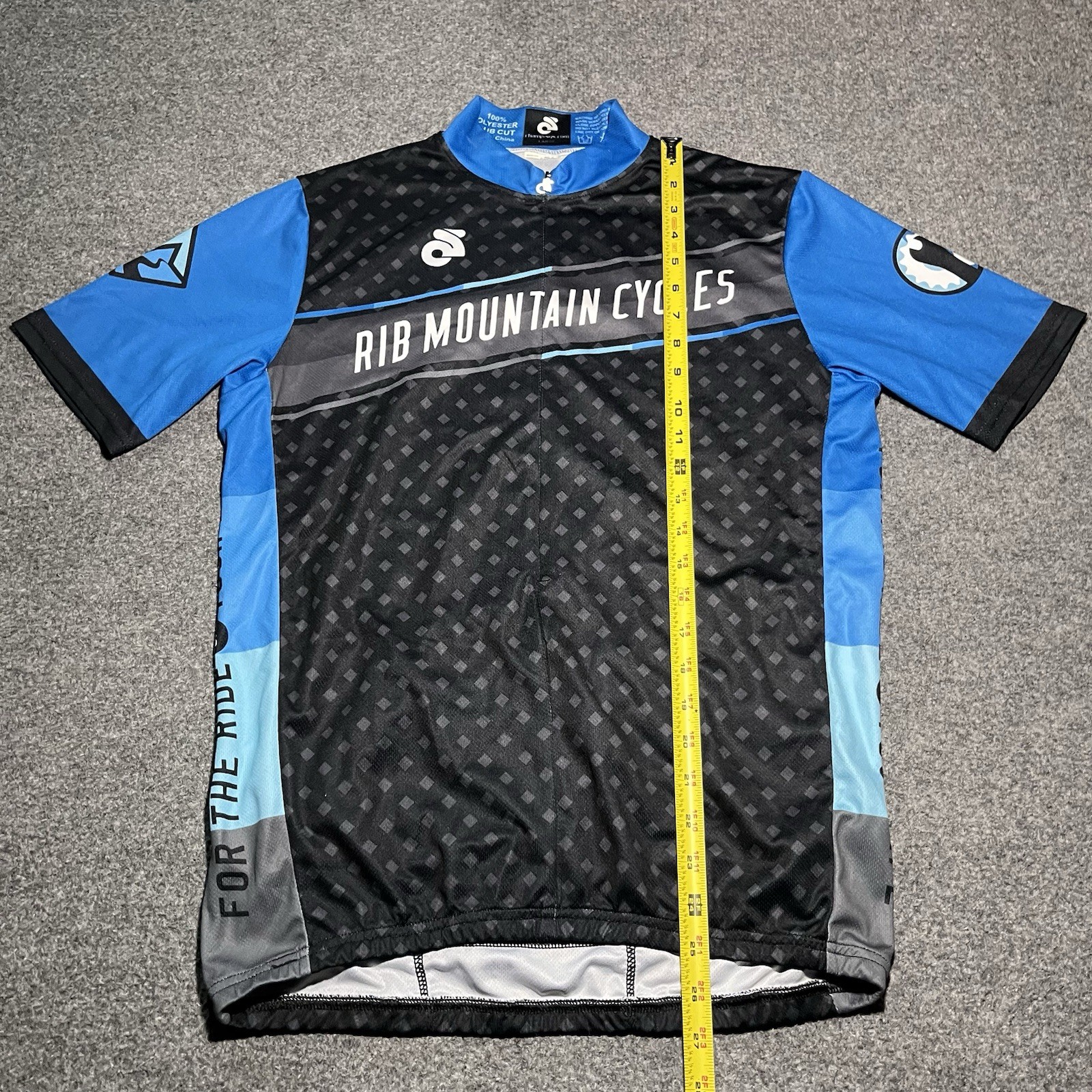 Champion System Cycling Jersey Mens Large Short Sleeve Rib Mountain Blue