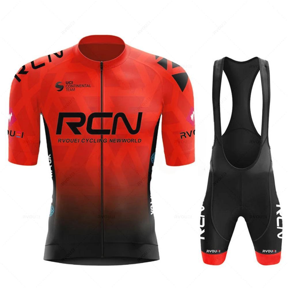 Rcn Men’s Cycling Jersey Set Breathable Summer Road Bike Riding Mtb Sports Kit