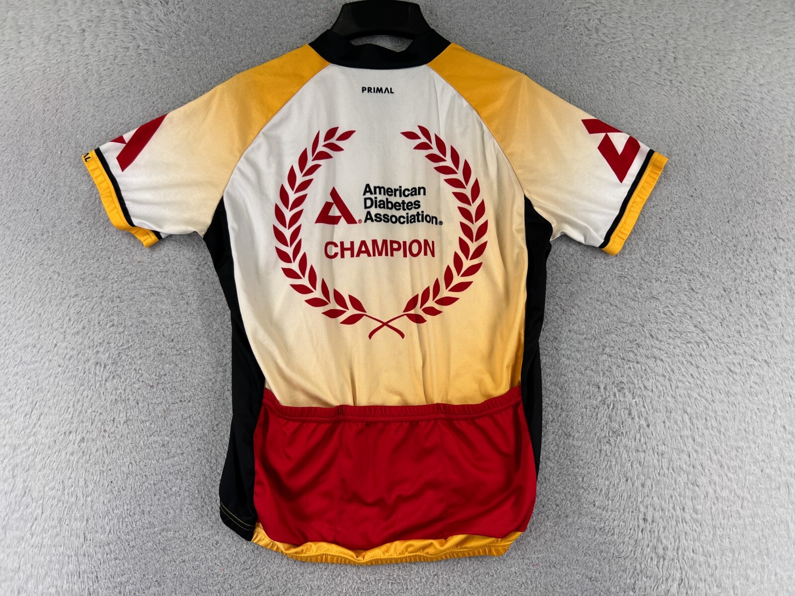 Primal Cycling Jersey Adult Medium Yellow Black Tour De ADA Diabetes Polyester