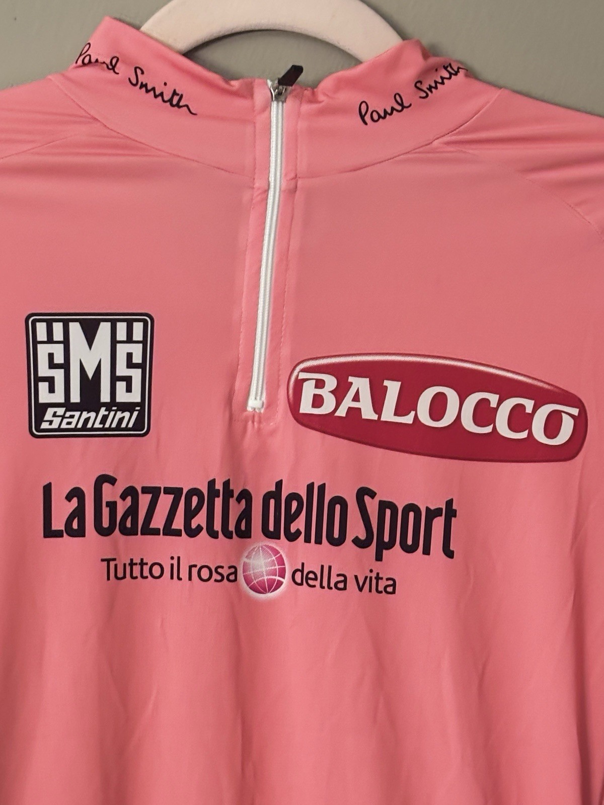 SMS Santini ITALY Cycling Jersey XL Pink 1/4 Zip Neck Racing Pockets Smith 2013