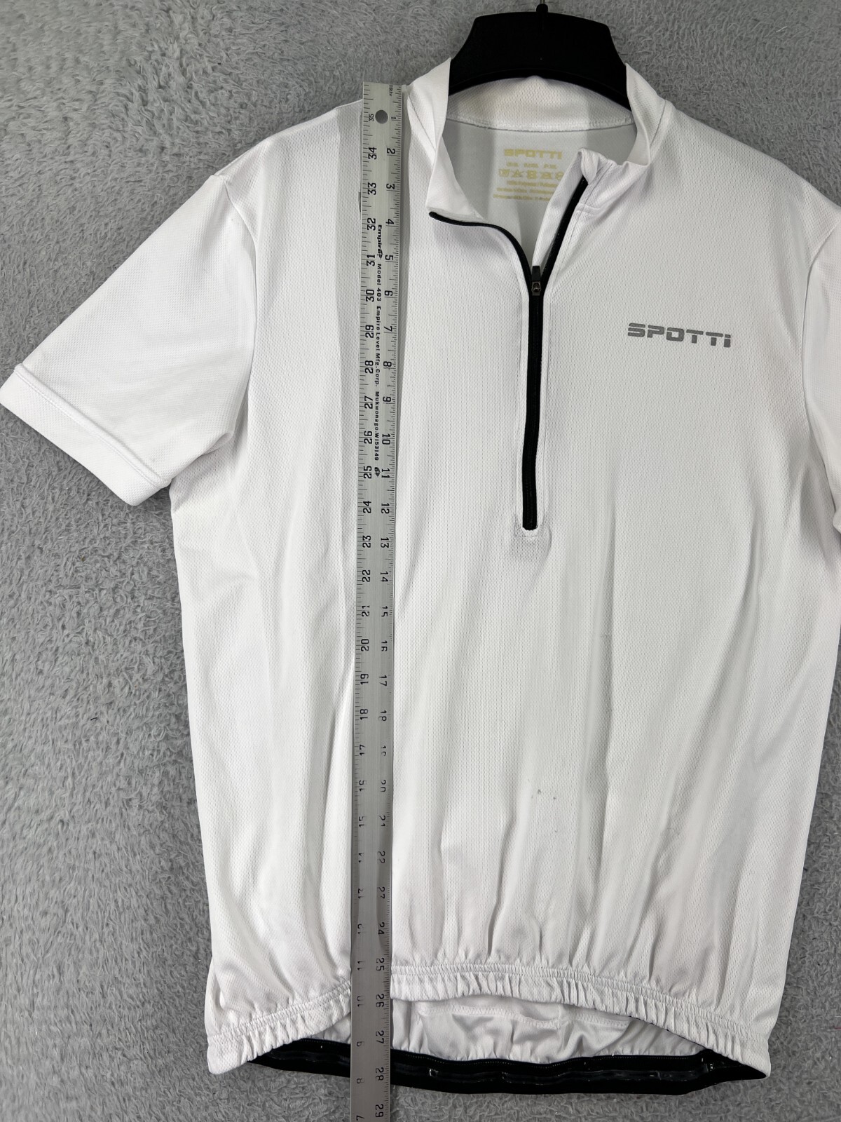 Spotti Shirt Mens Extra Large White 1/2 Zip Short Sleeve Polyester Pockets