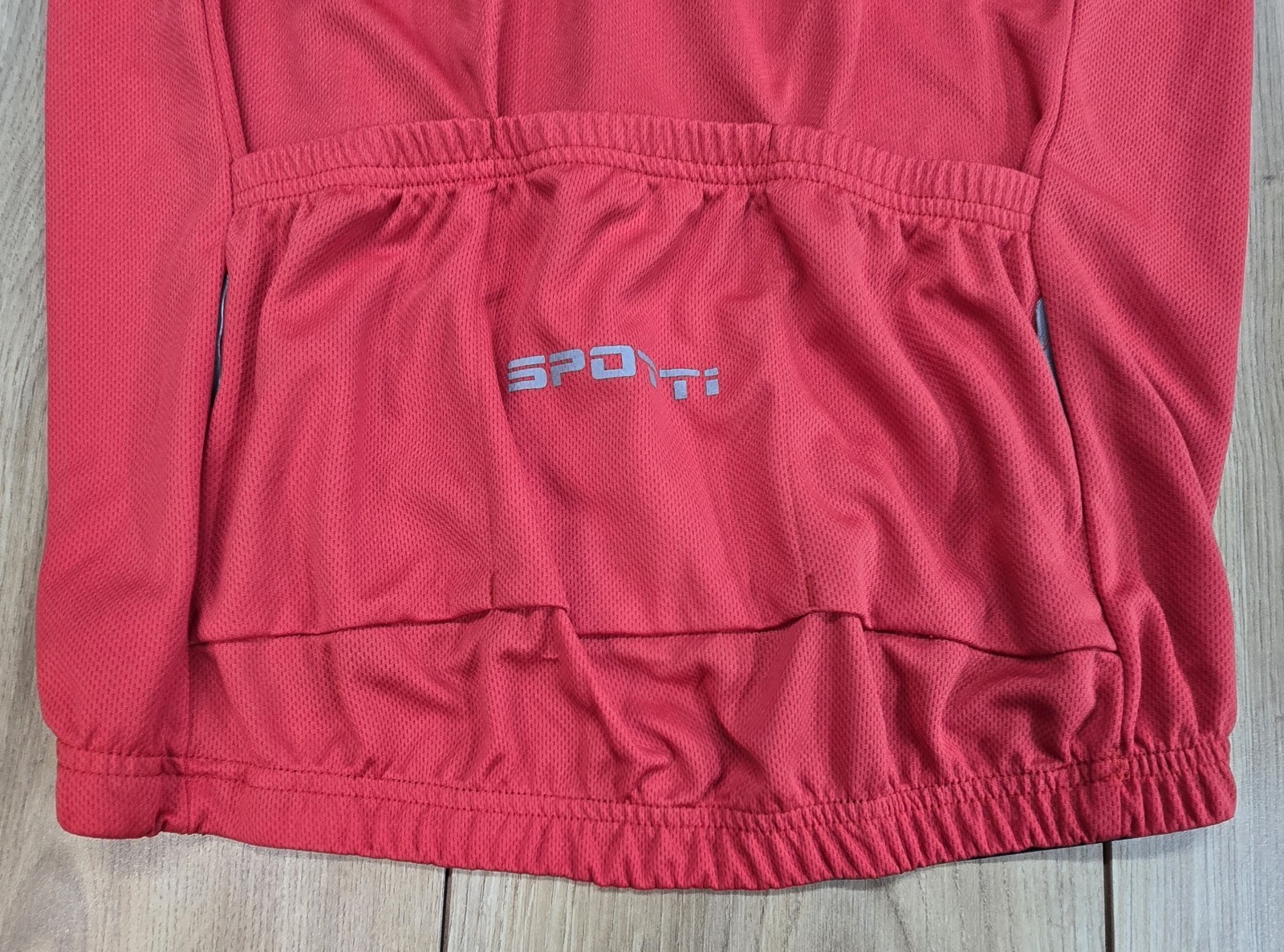 SPOTTI Cycling Jersey Mens Sz Small, Logo, Quarter Zip, Non-Skid Waist, Red