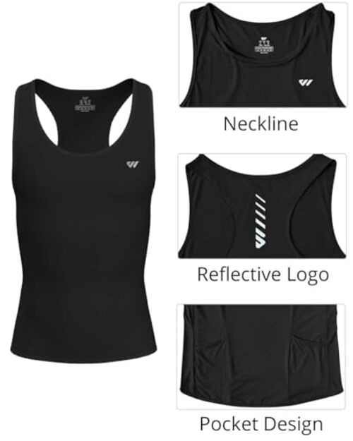 Sleeveless Cycling Jersey Men, Biking Base Layer Breathable and Large V2 Black