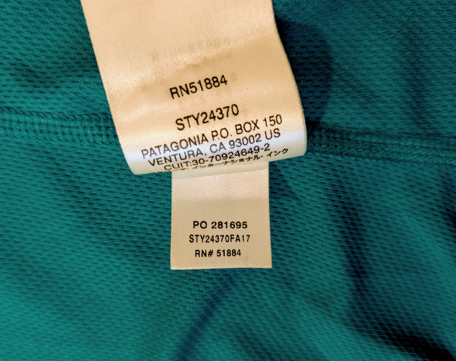 Patagonia Women’s Full-Zip Cycling Jersey Teal/Navy sz XS *Slight Damage*
