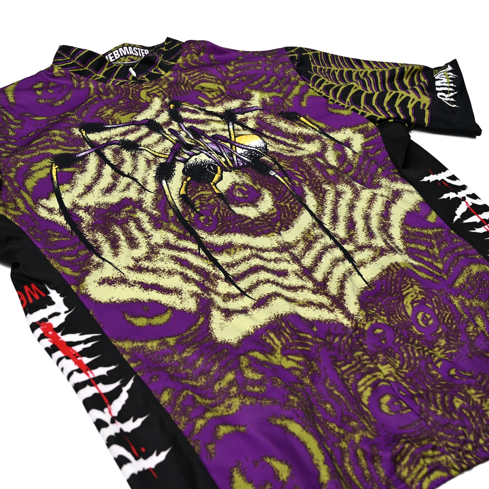 Primal Wear Webmaster Cycling Jersey Mens XL Purple Spider Web 3/4 Zip Pockets