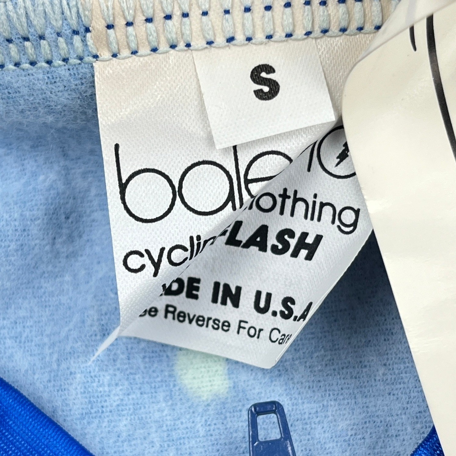 Vintage Bianchi Cycling Jersey NWT Baleno USA Men’s Small Blue Pixel Fade 90s