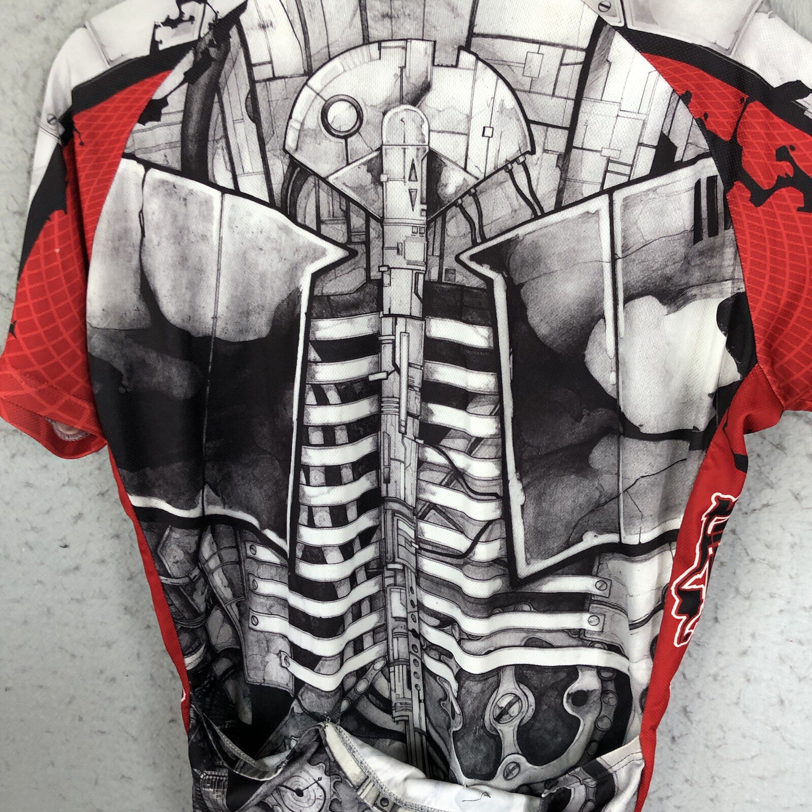 Primal Wear Cycling Jersey Mens XL Red Black Crankin Stein Abstract Performance