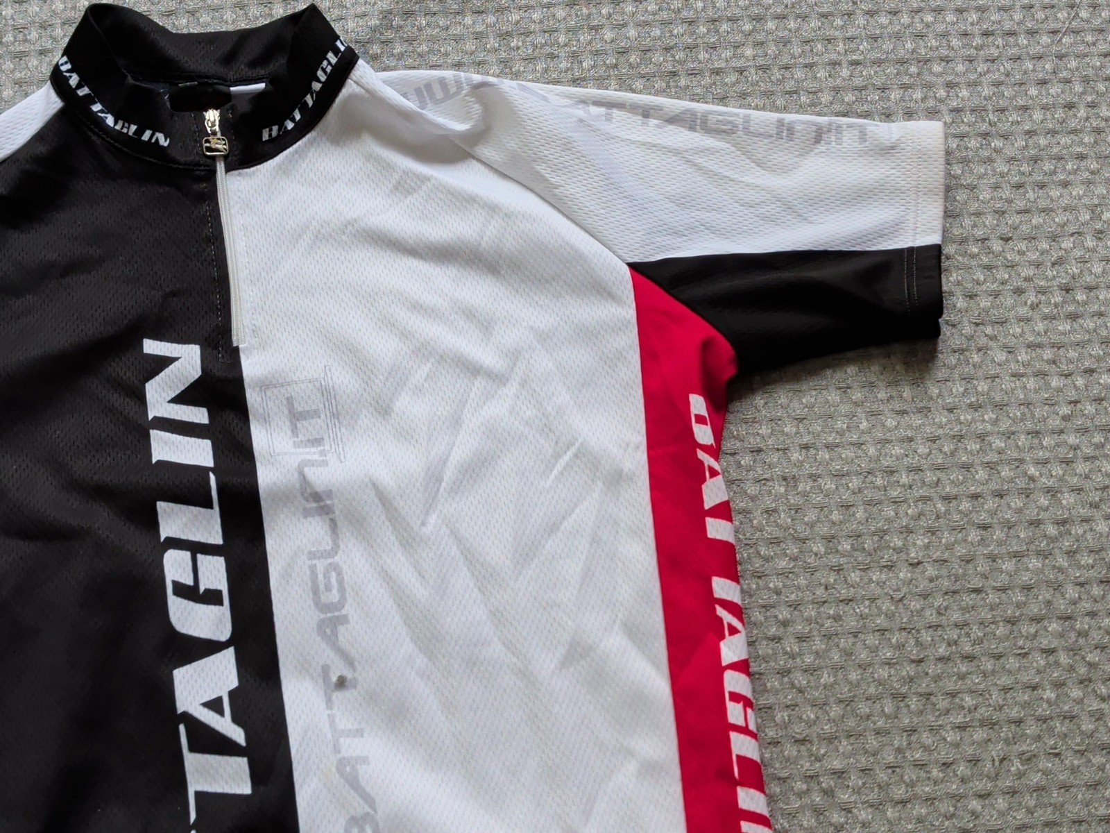 Giordana Battaglin Cycling Jersey Mens Medium Short Sleeve 1/4 Zip 3 Pockets