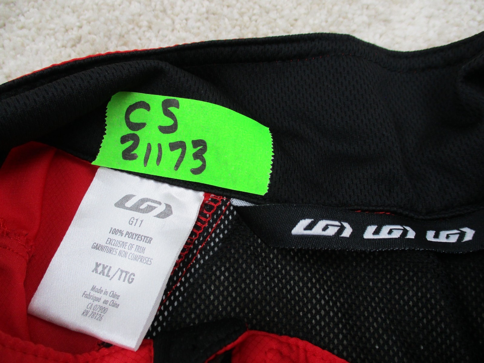 Louis Garneau Cycling Jersey Mens 2XL XXL Red Sleeveless Lightweight Full Zip