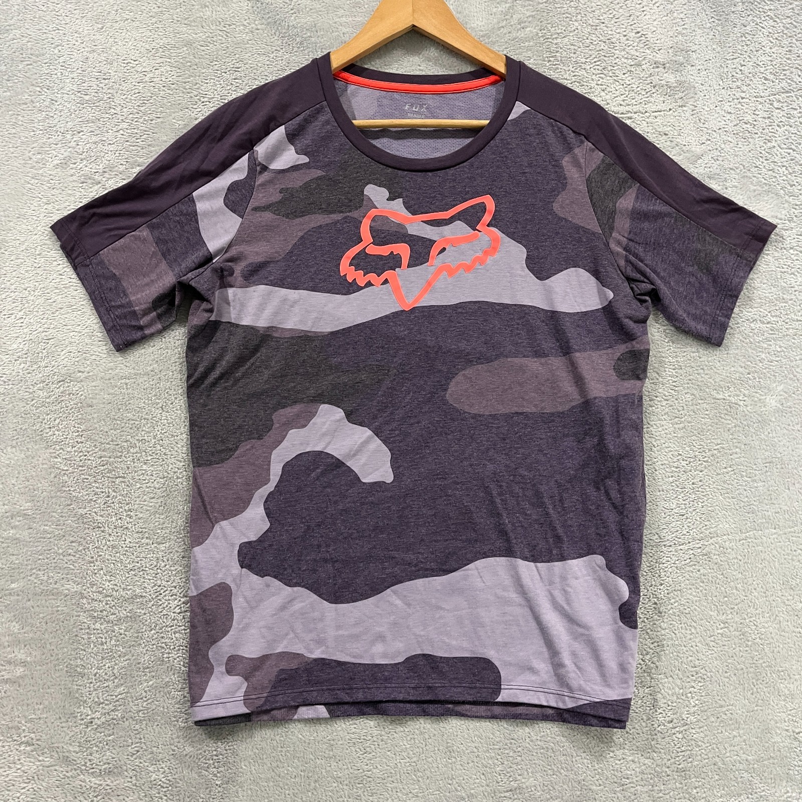 Fox Racing Ranger SS Dri Release MTB Cycling Jersey Womens XL Purple Camo Cotton