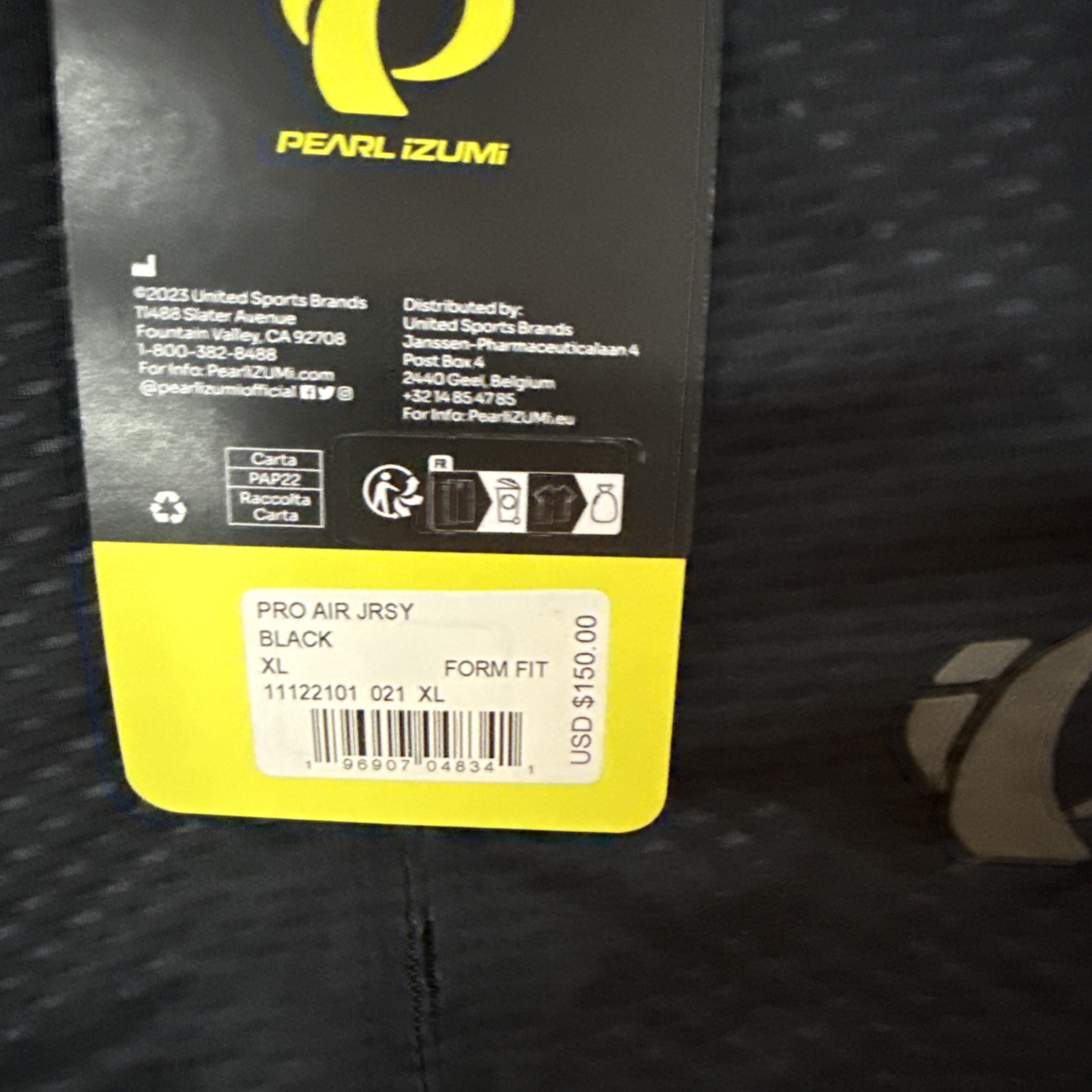 NEW! Pearl Izumi Men’s Pro Air Mesh Short Sleeve Cycling Jersey XL Black