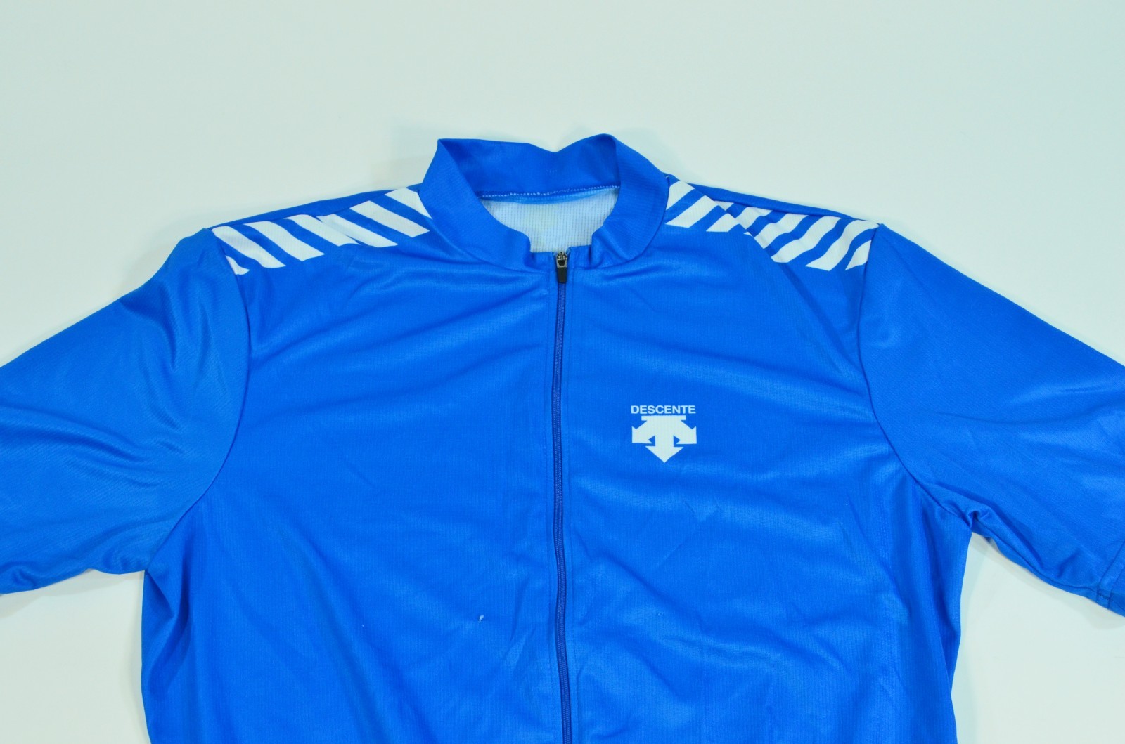 Descente Cycling Jersey Men’s Blue H2Zero Rear Pockets Full Zip Bike Medium
