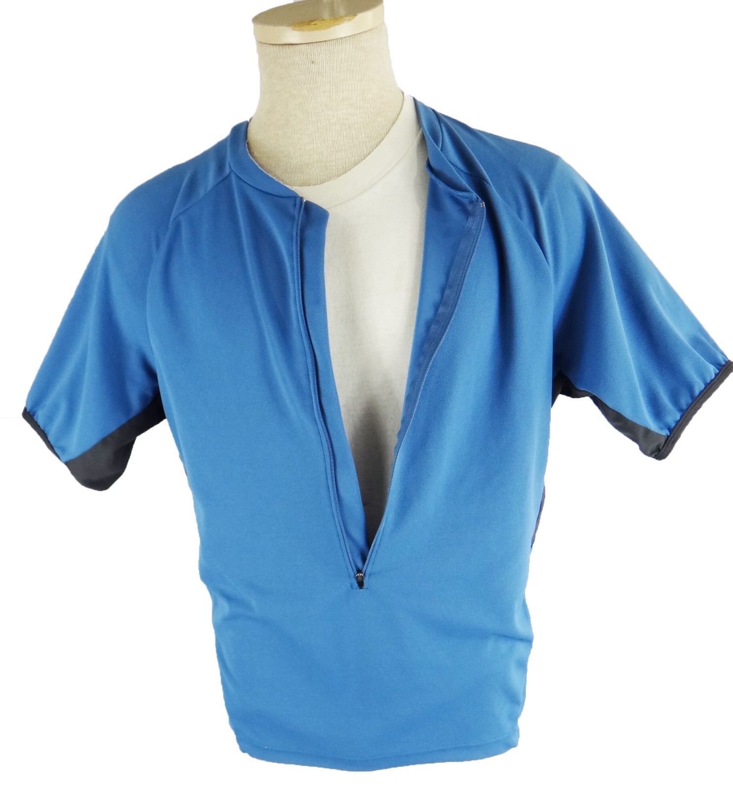 REI blue black cycling jersey bike bicycle MEN LARGE riding male half zipper