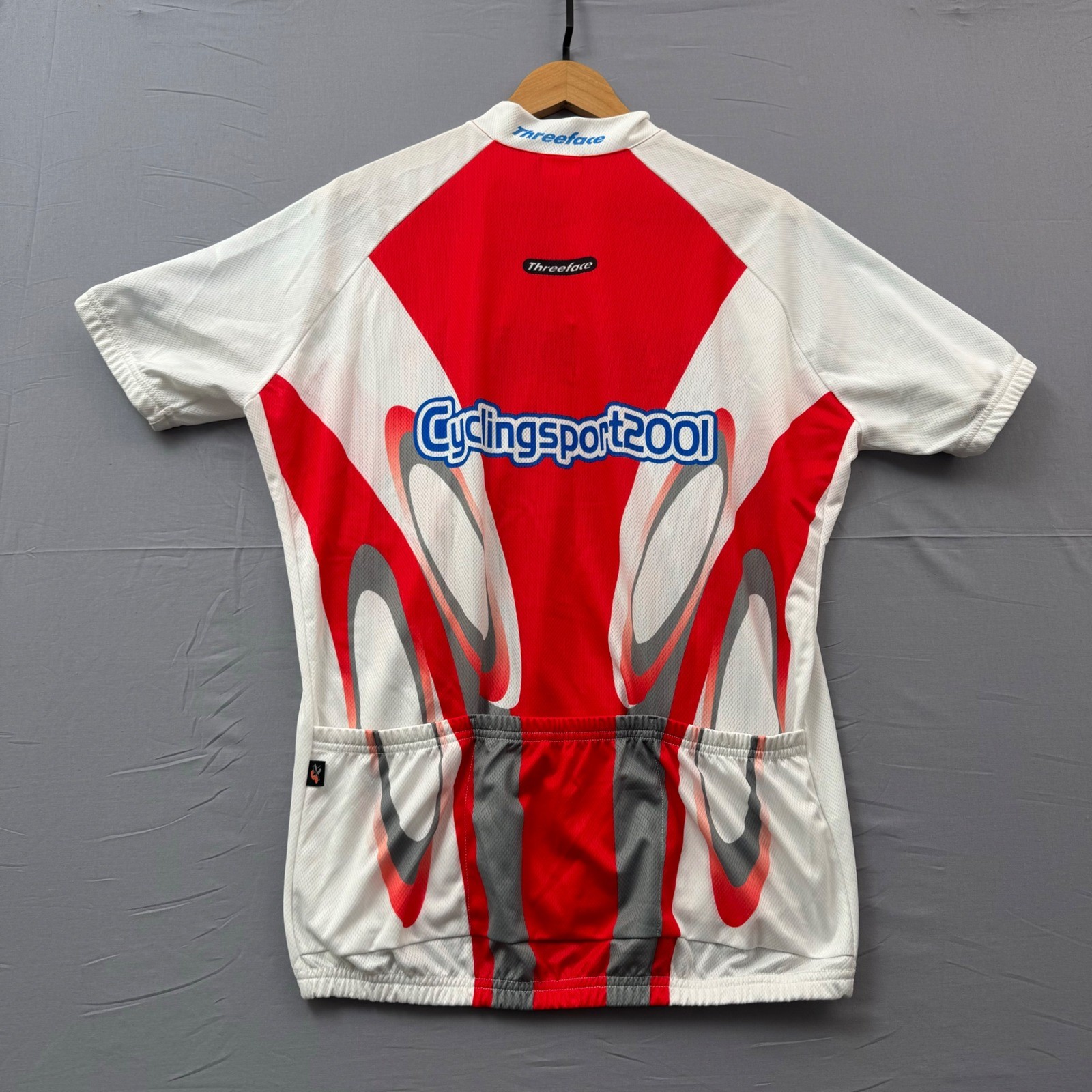 Threeface Italy Cycling Jersey Mens XXXL Red White Cyclingsport2001 Short Sleeve
