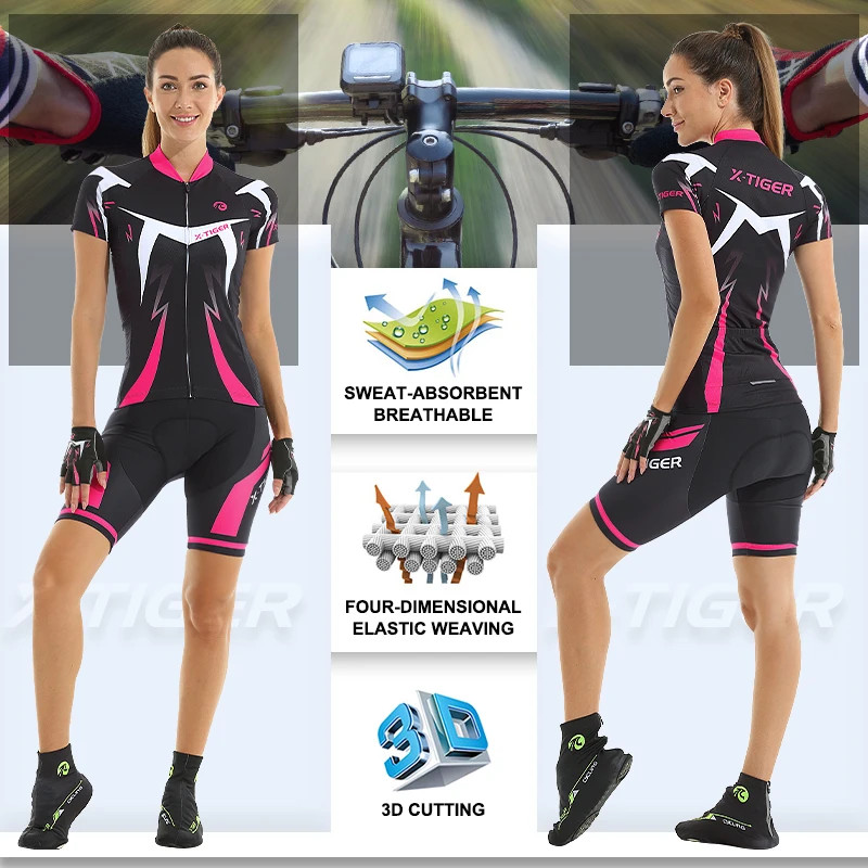 Women’s Cycling Jersey Set Summer Anti-UV Cycling Bicycle Clothing Quick