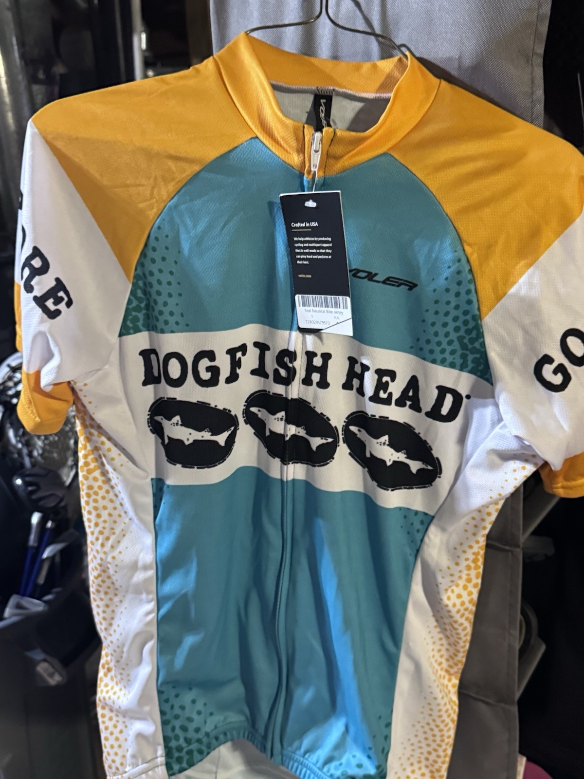 Voler Cycling Jersey Mens Sm Dog Fish Head Brewing Beer Athletic Full Zip