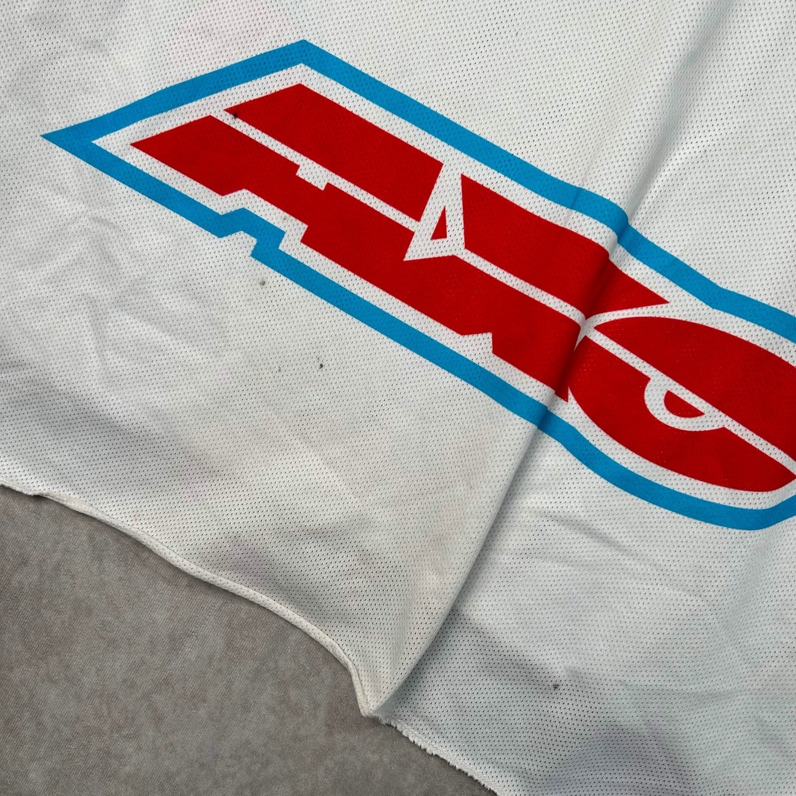 AXO Motocross Jersey Mens XL Blue White Red Long Sleeve Mesh Racing Graphic Top