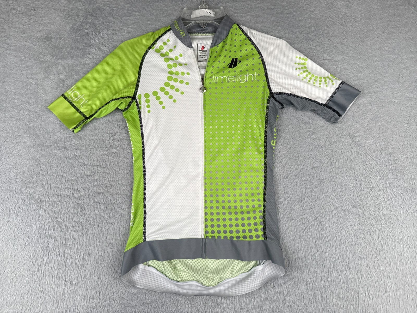 Hincapie Cycling Jersey Adult 2XS XXS Green White Full Zip Short Sleeve Aspen