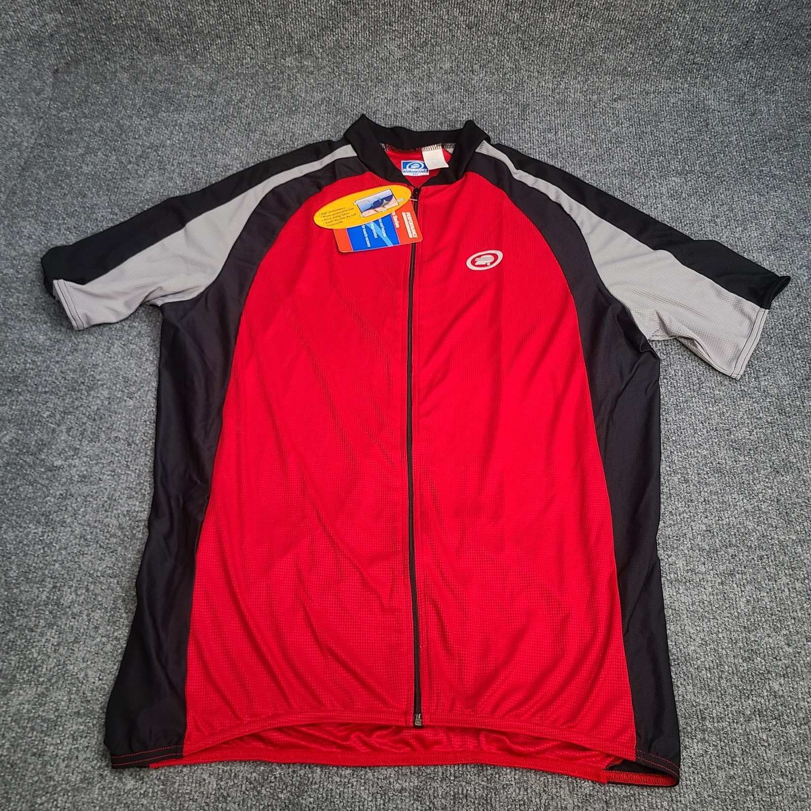Performance Shirt Mens Large 2XL XXL Red Gray Zip SS Ultra Cycling Jersey New