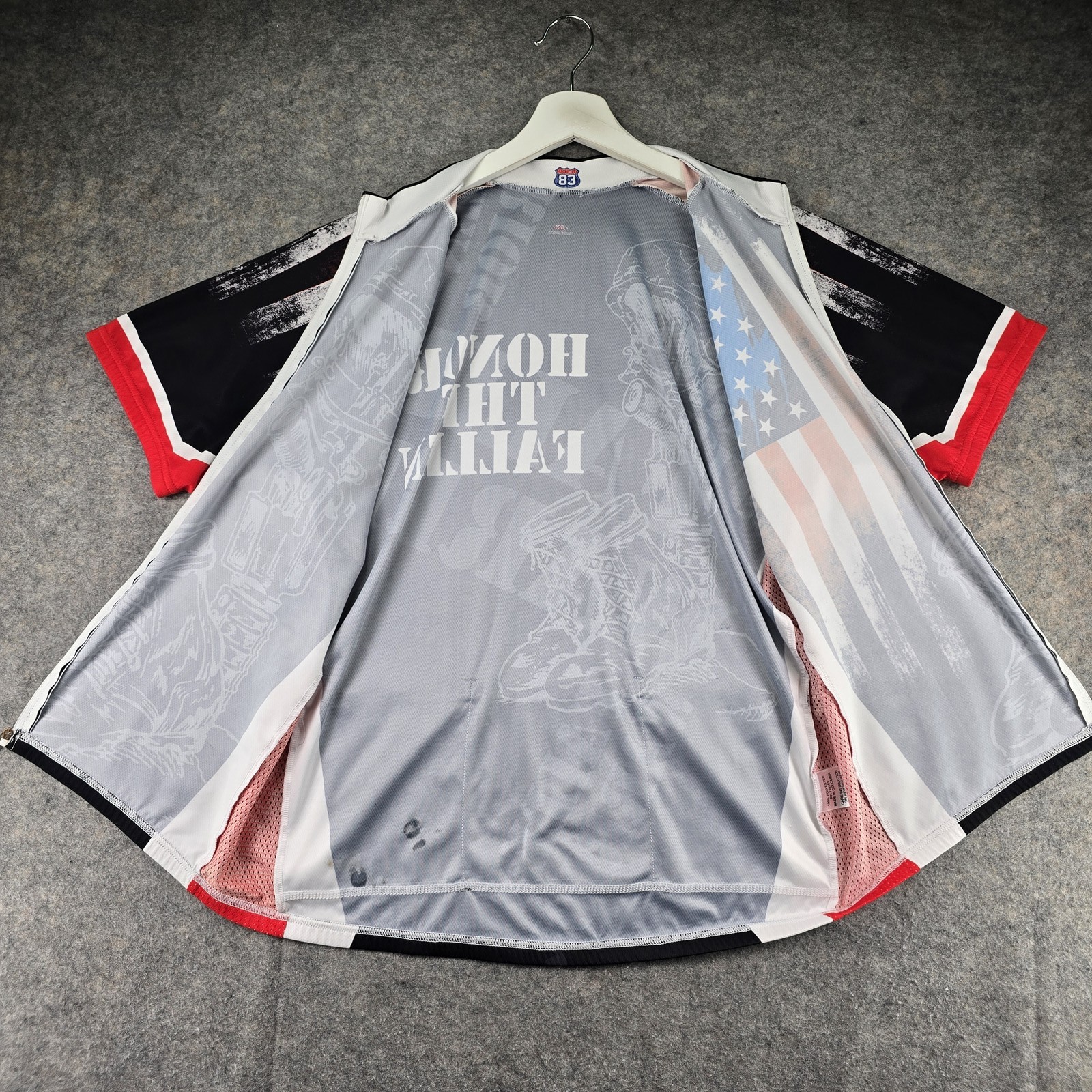 Sportswear 83 Men’s XXL Cycling Jersey Honor The Fallen USA Flag Full Zip Bike
