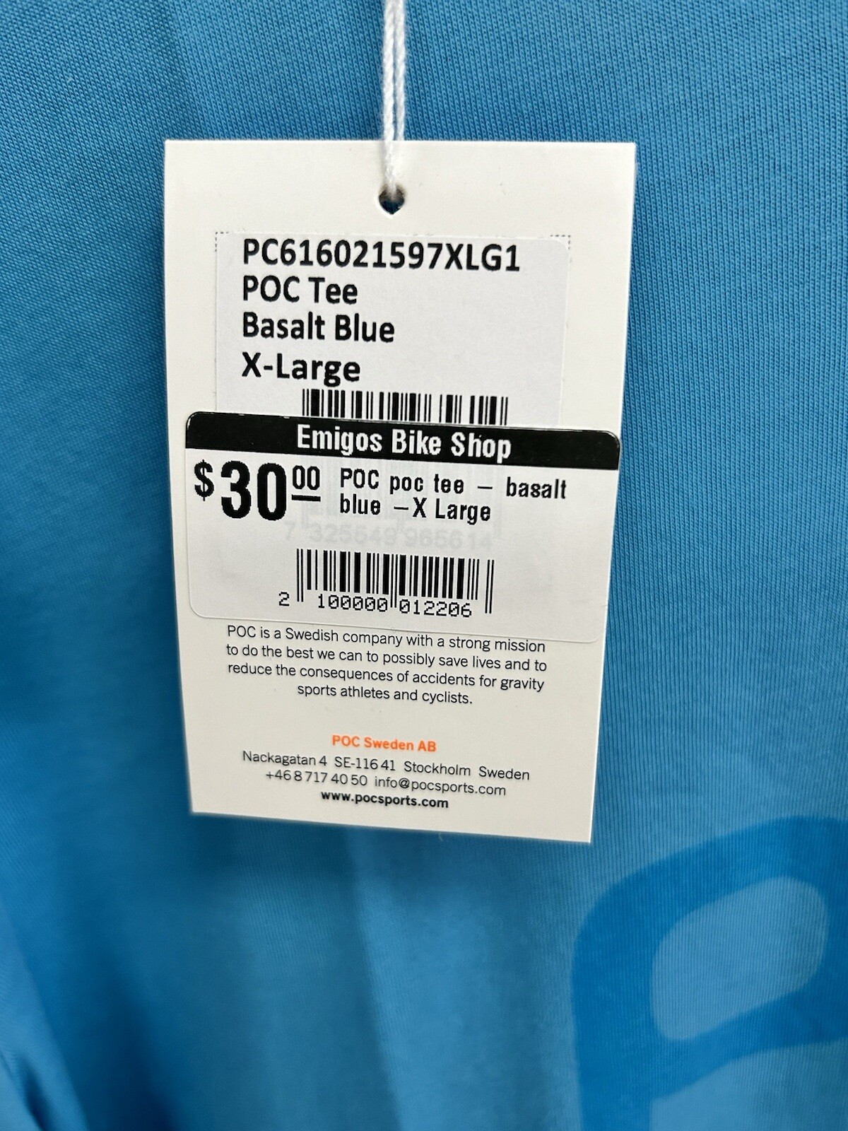 New POC Tee. Basalt Blue, Size X-Large