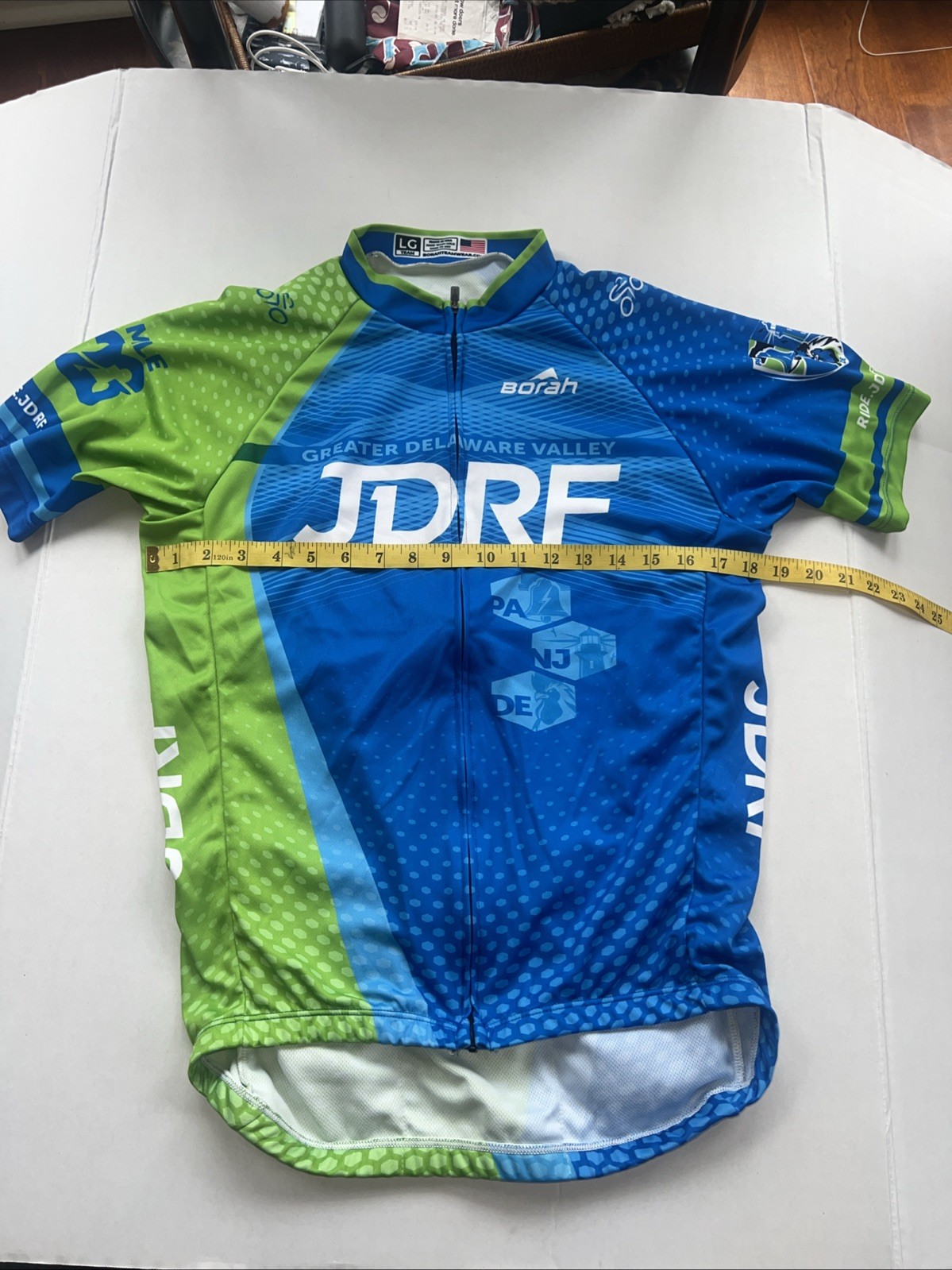 Hincapie Full Zip Mens L Cycling Jersey 2022 JDRF Logo 3-Pockets PA/NJ/DE Region