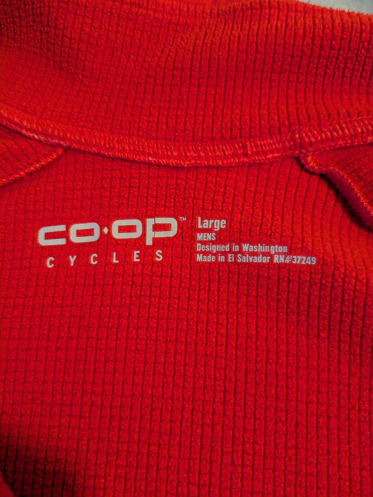 Winter cycling jersey REI Coop red insulated long sleeve L