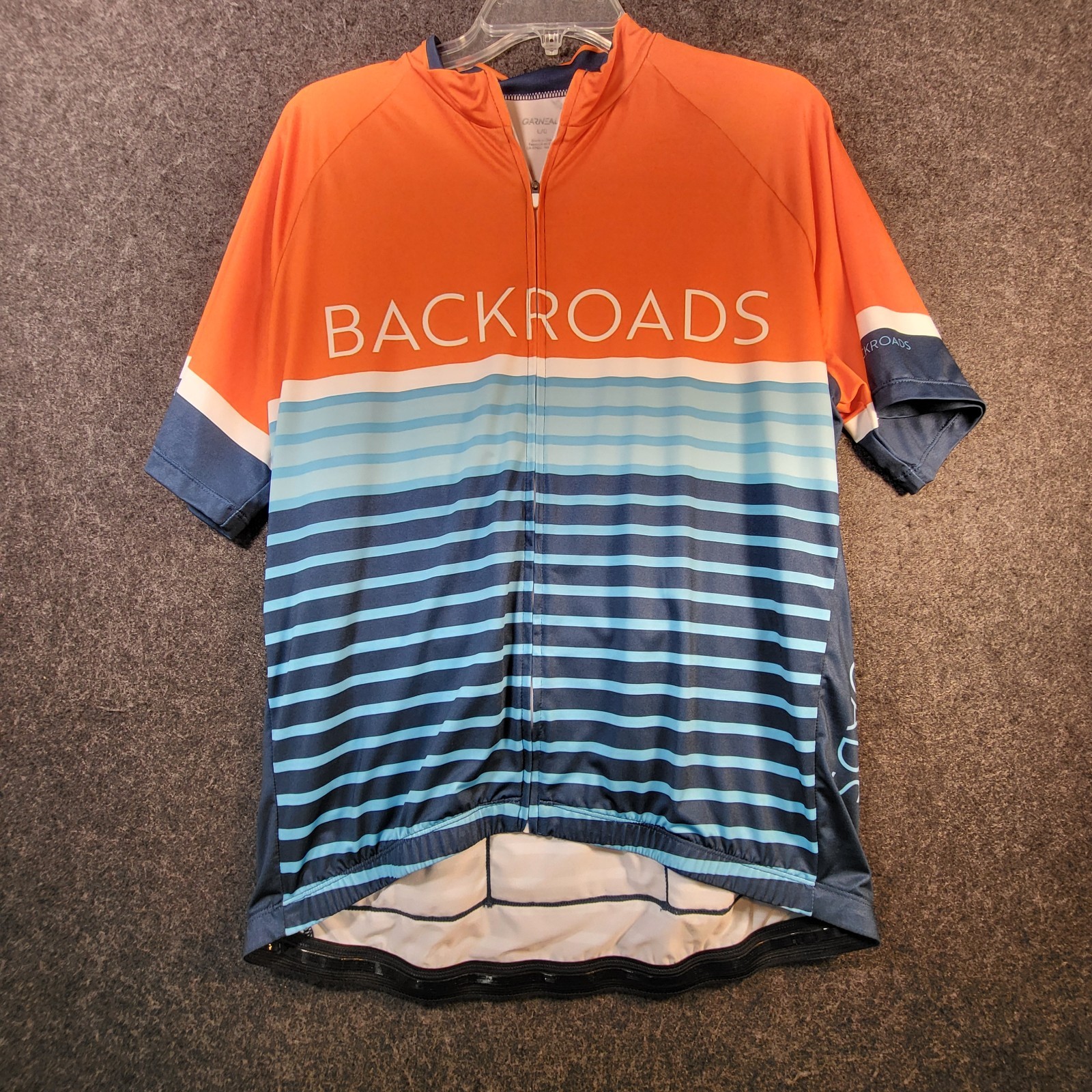 Louis Garneau Men’s Short Sleeve Cycling Jersey Large Crossroads Orange Blue