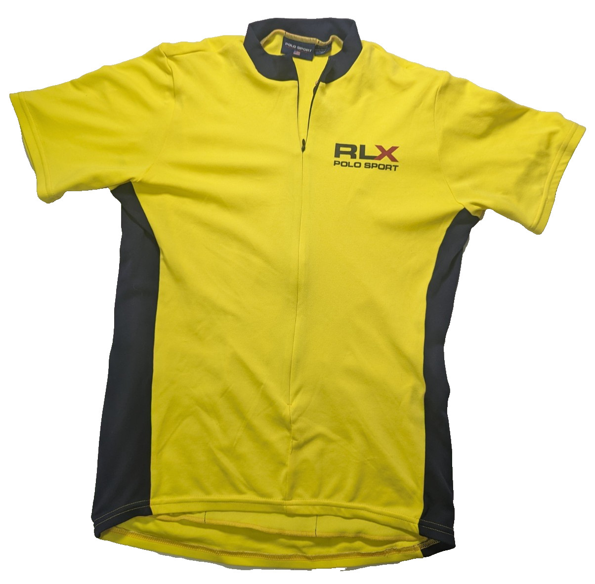 VTG 90s Polo Sport RLX Ralph Lauren Cycling Jersey Men’s XL Yellow 3/4 Zip USA