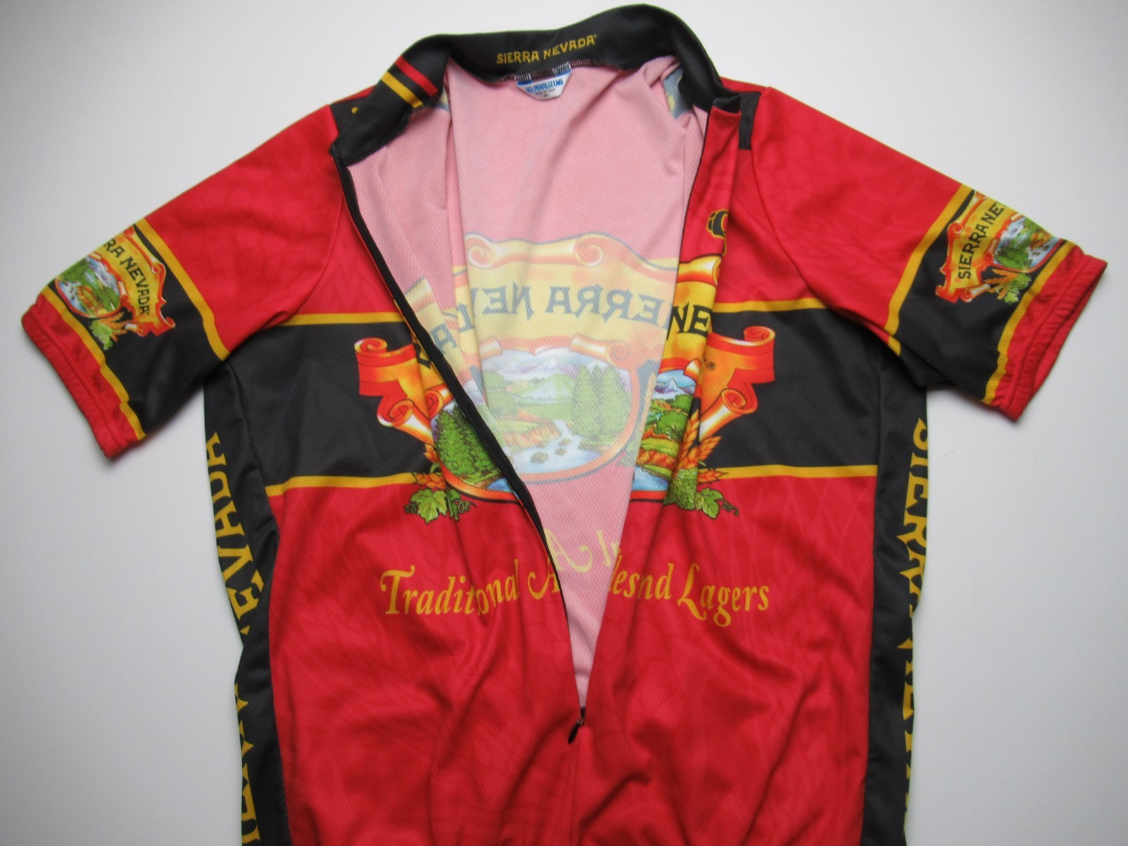 Vtg Pearl Izumi Sierra Nevada Beer Cycling Jersey Red Mens XL / FREE SHIP