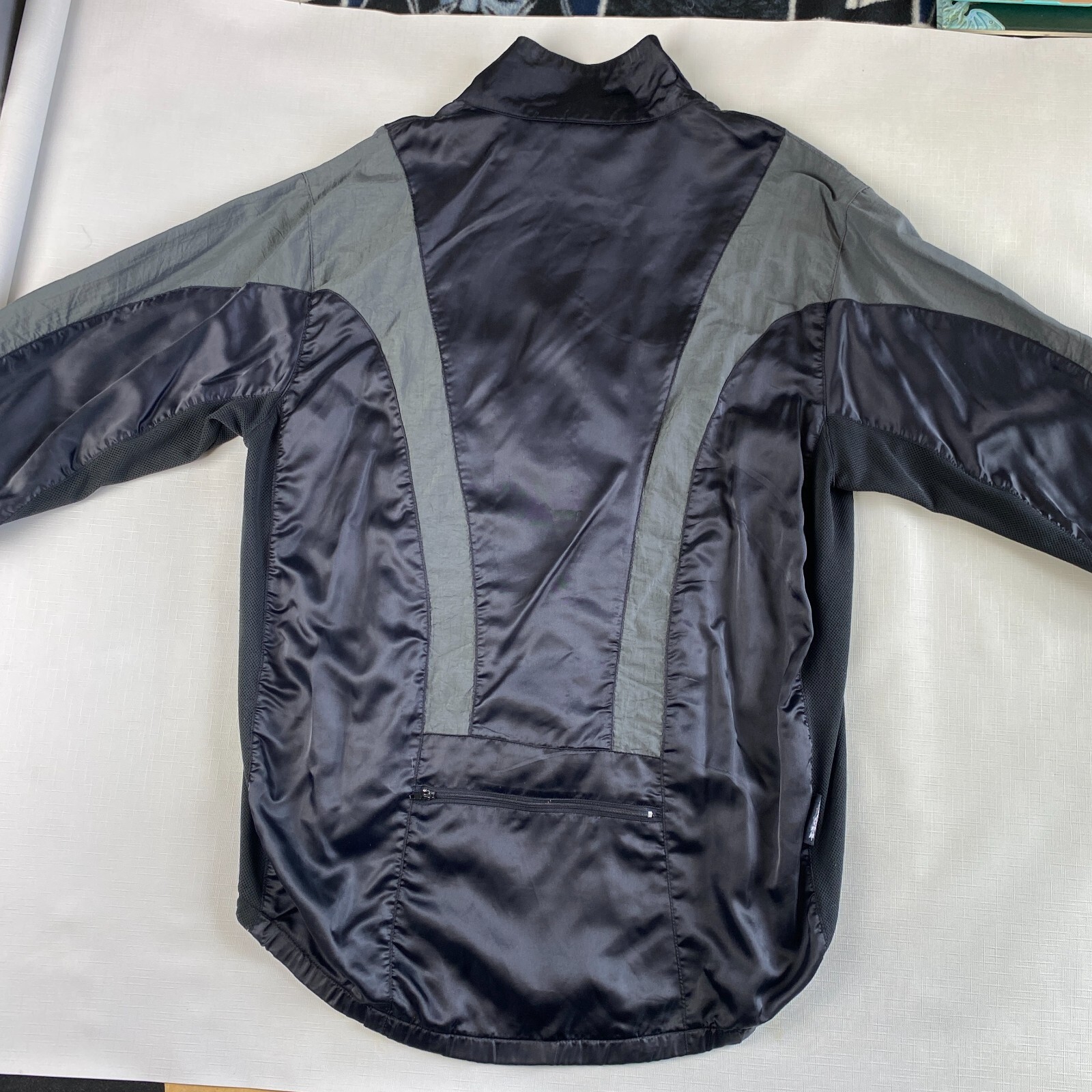 NO FEAR CYCLING Long Sleeve BLACK & GRAY Jersey! Full Zip Jacket Pocket Sz XL