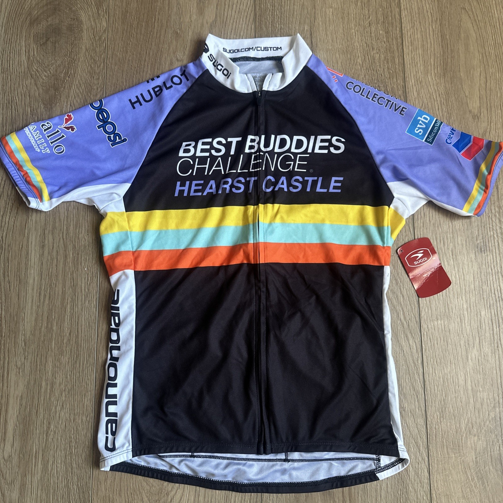 Sugoi Cycling Jersey Womens Medium Purple Black Full Zip Bike Cannondale