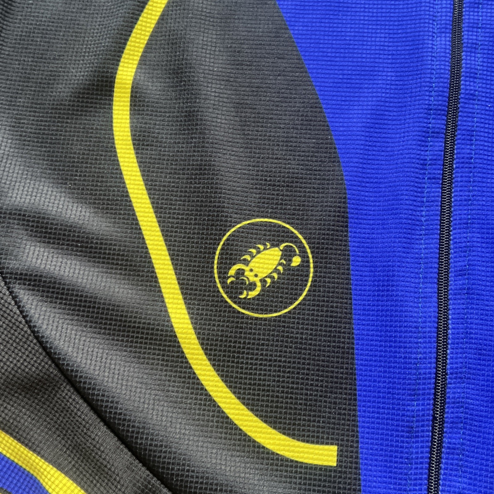 Castelli Cycling Jersey Mens Sz Large Black And Blue Half Zip Short Sleeve Italy