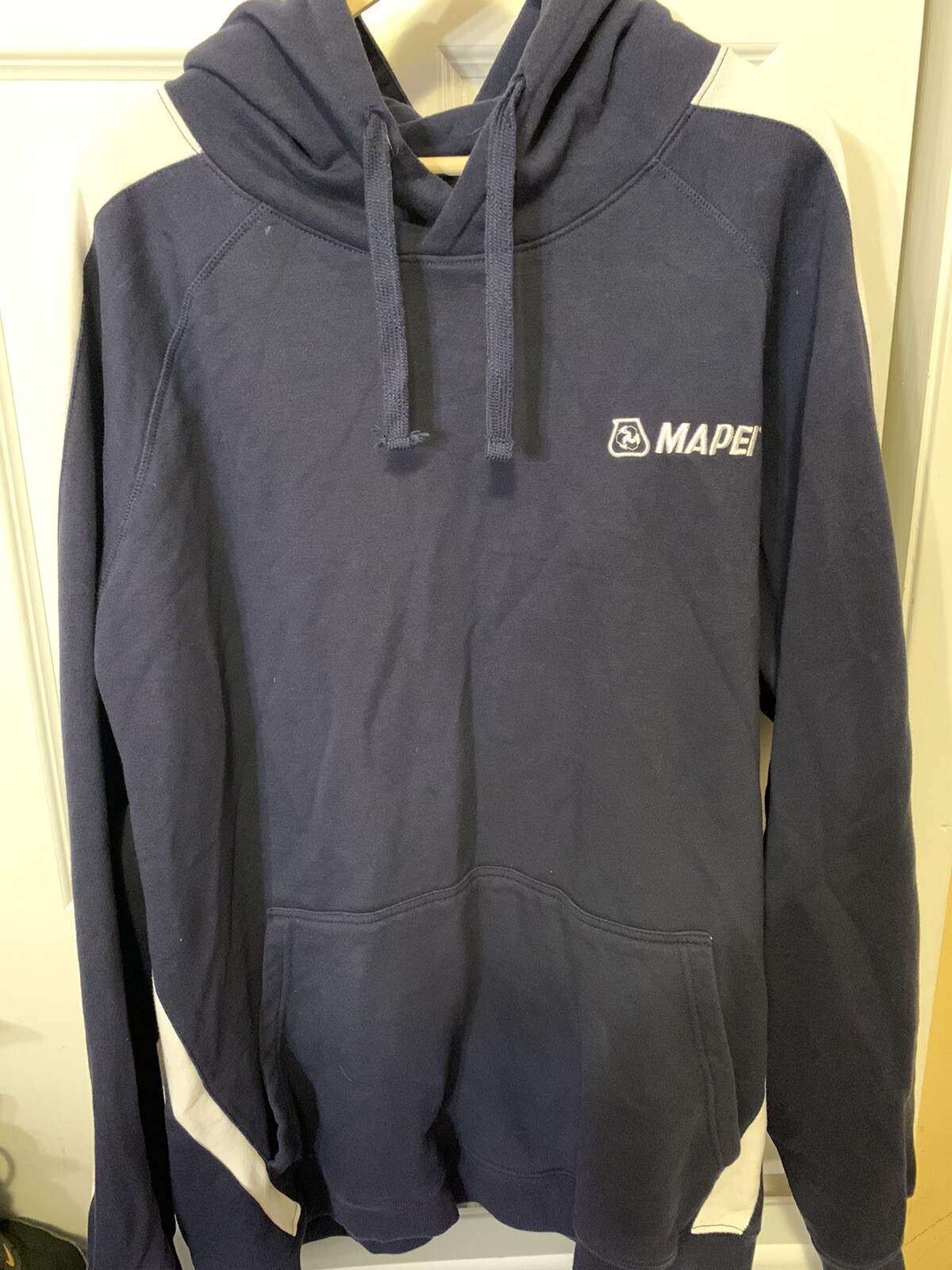 Mapei Mens Sz 5XL Cycling Embroidered Hoodie Jacket Blue