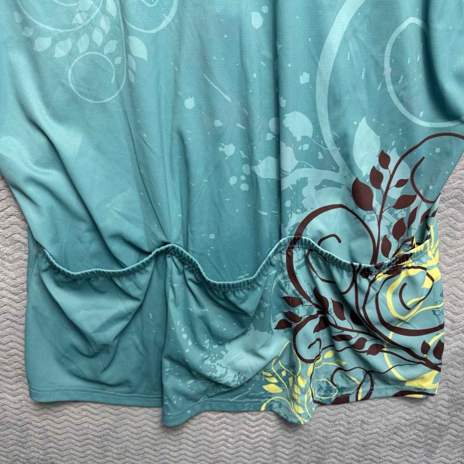 Mt. Borah Cycling Jersey Women’s Sz 3x Teal Floral Half Zip Short Sleeve
