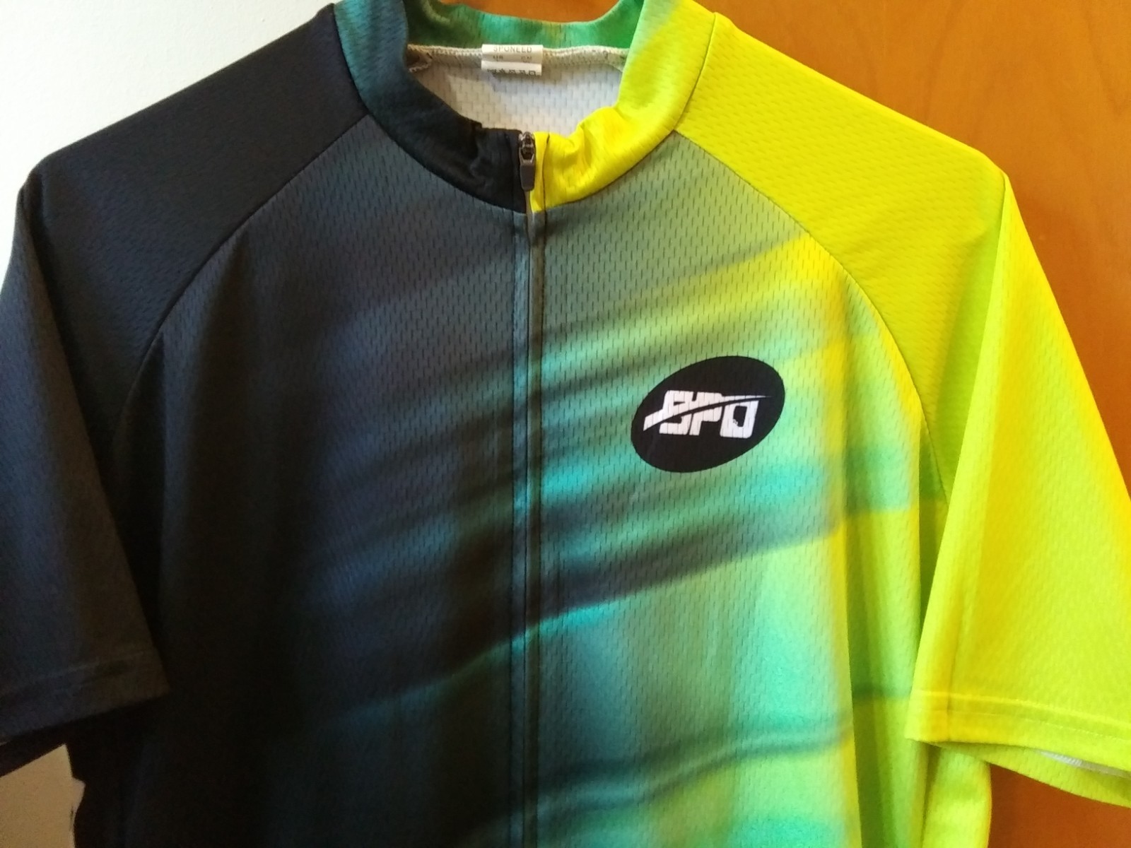 Sponeed cycling bike jersey Yellow/Green fade to Black, Large Men