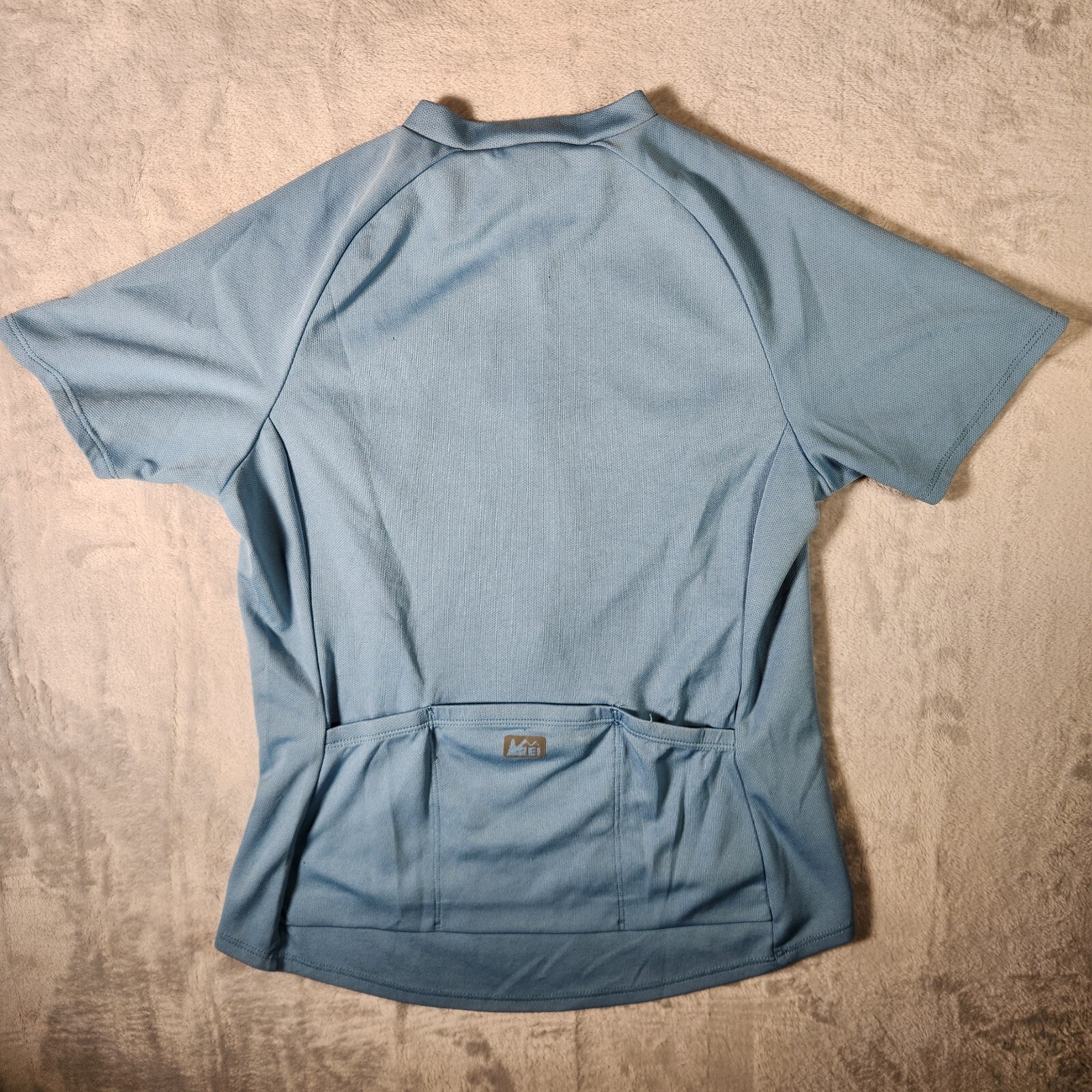 REI Cycling Jersey Womens Small Blue 1/2 Zip Riding Adventure Mountain Biking