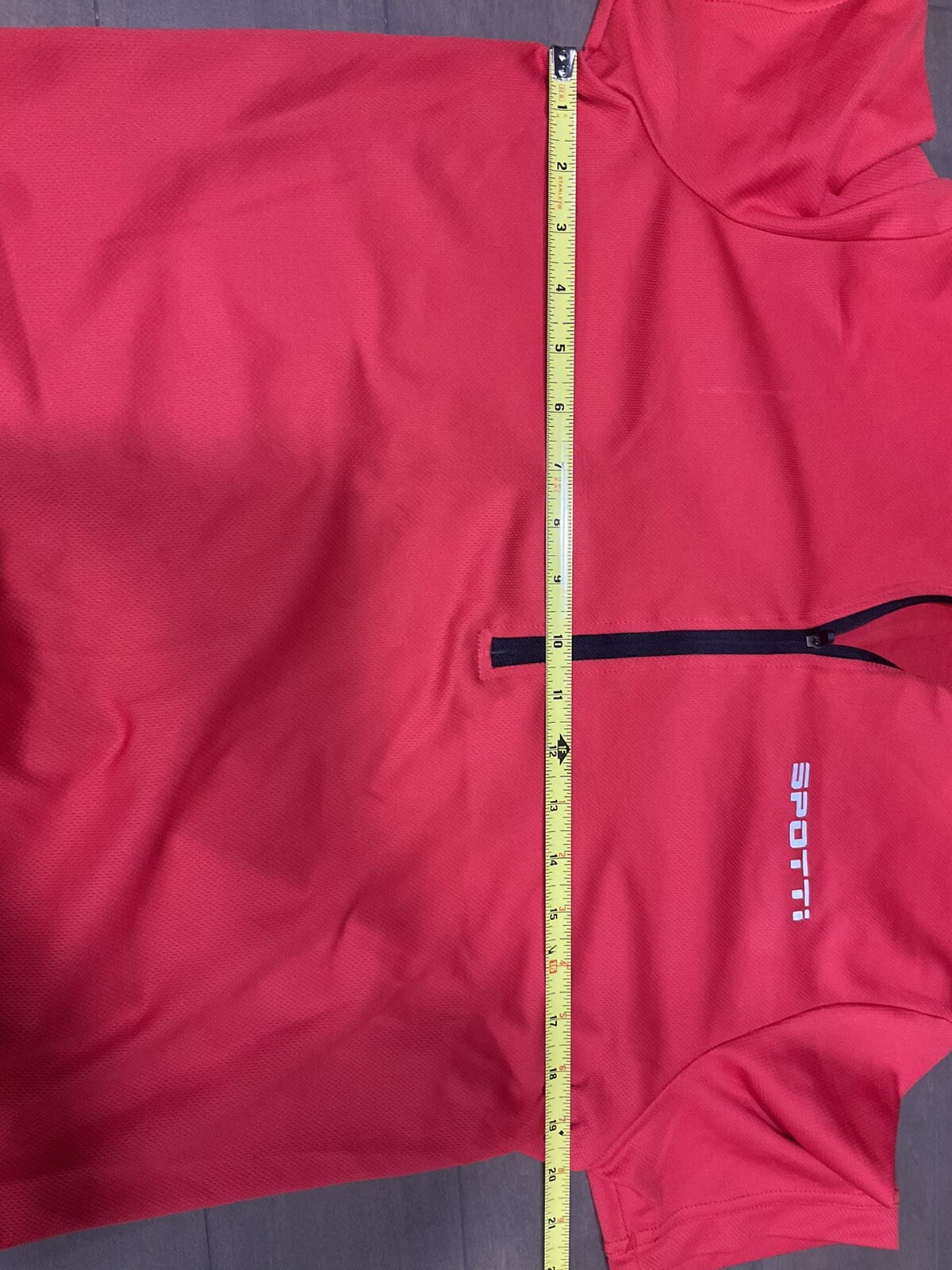 SPOTTI Mens Short Sleeve ZIP Neck Bicycle Shirt Some Wear/spots See Photo Large