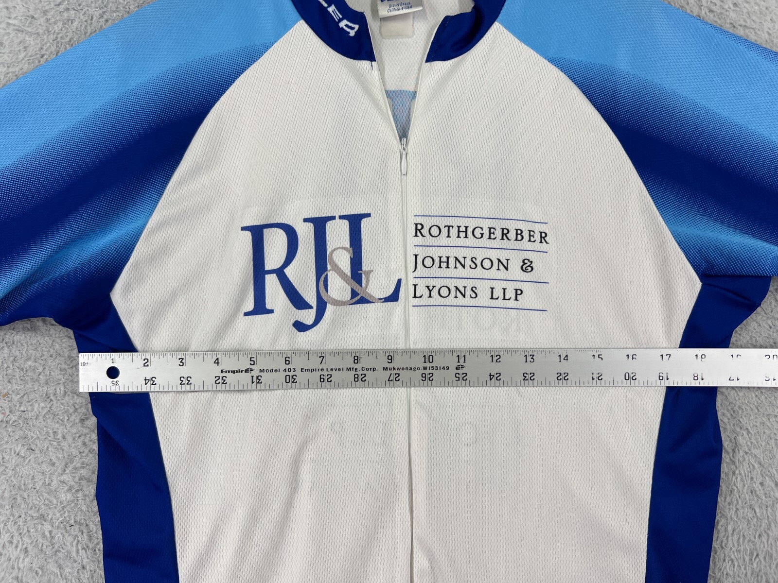 Voler Cycling Jersey Adult Large Blue White 1/2 Zip 100% Polyester Made USA