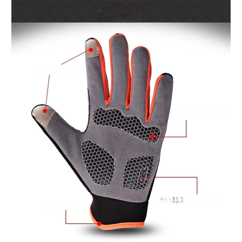 Breathable Full Coverage Cycling Gloves Touchscreen Enabled Anti Slip Palm Pads